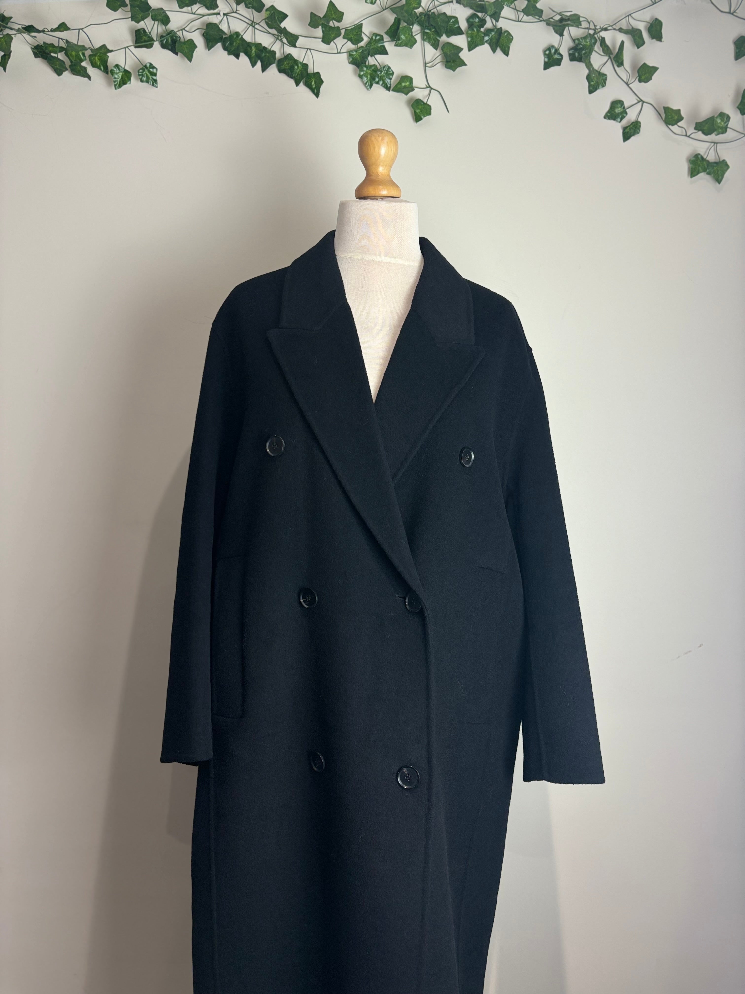 Zara Black Wool Mix Coat