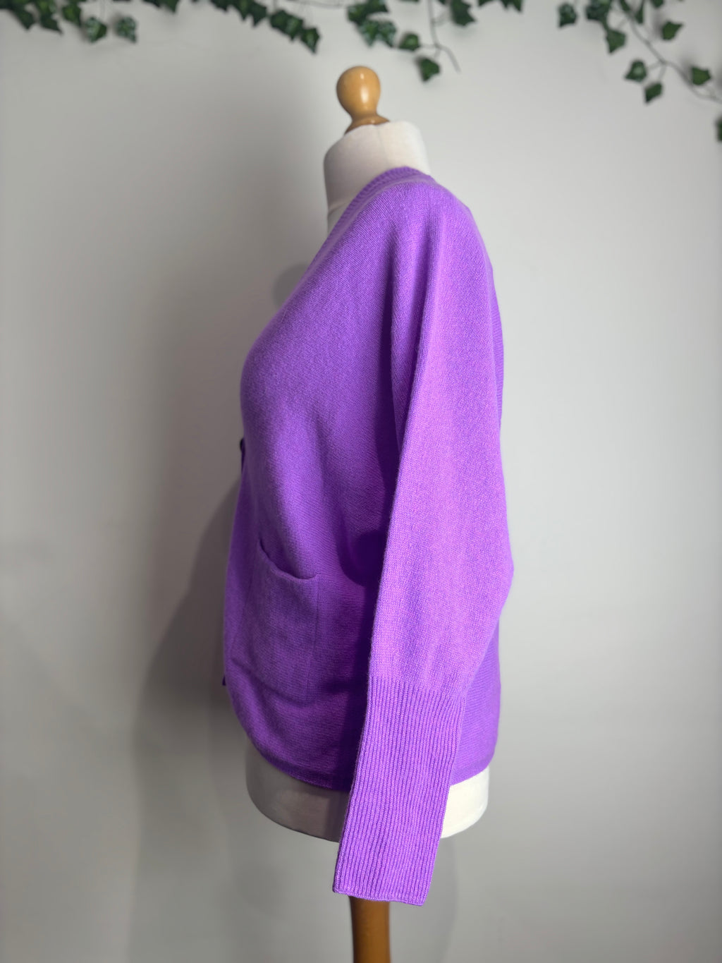 Oui Purple Cashmere & Wool Cardigan