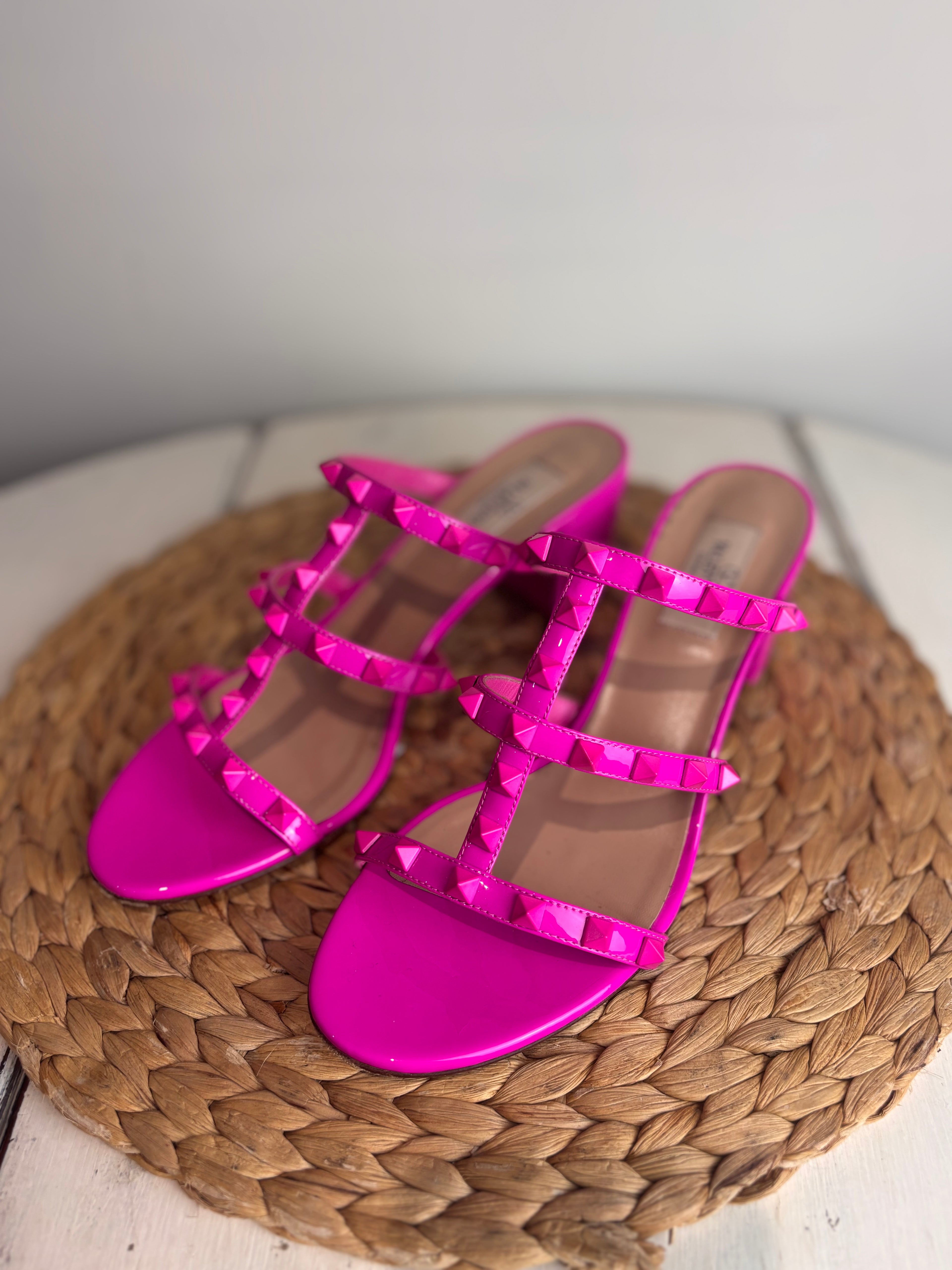 Valentino Garavani Rockstud 60 Patent Leather Mules