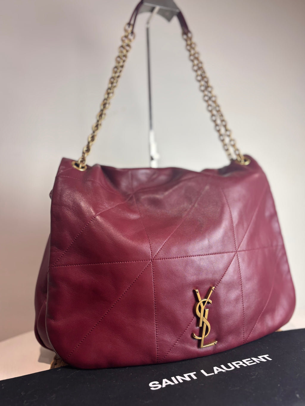 YSL Jamie 4.3 Bordeaux Red Nappa Leather Shoulder Bag (Large)