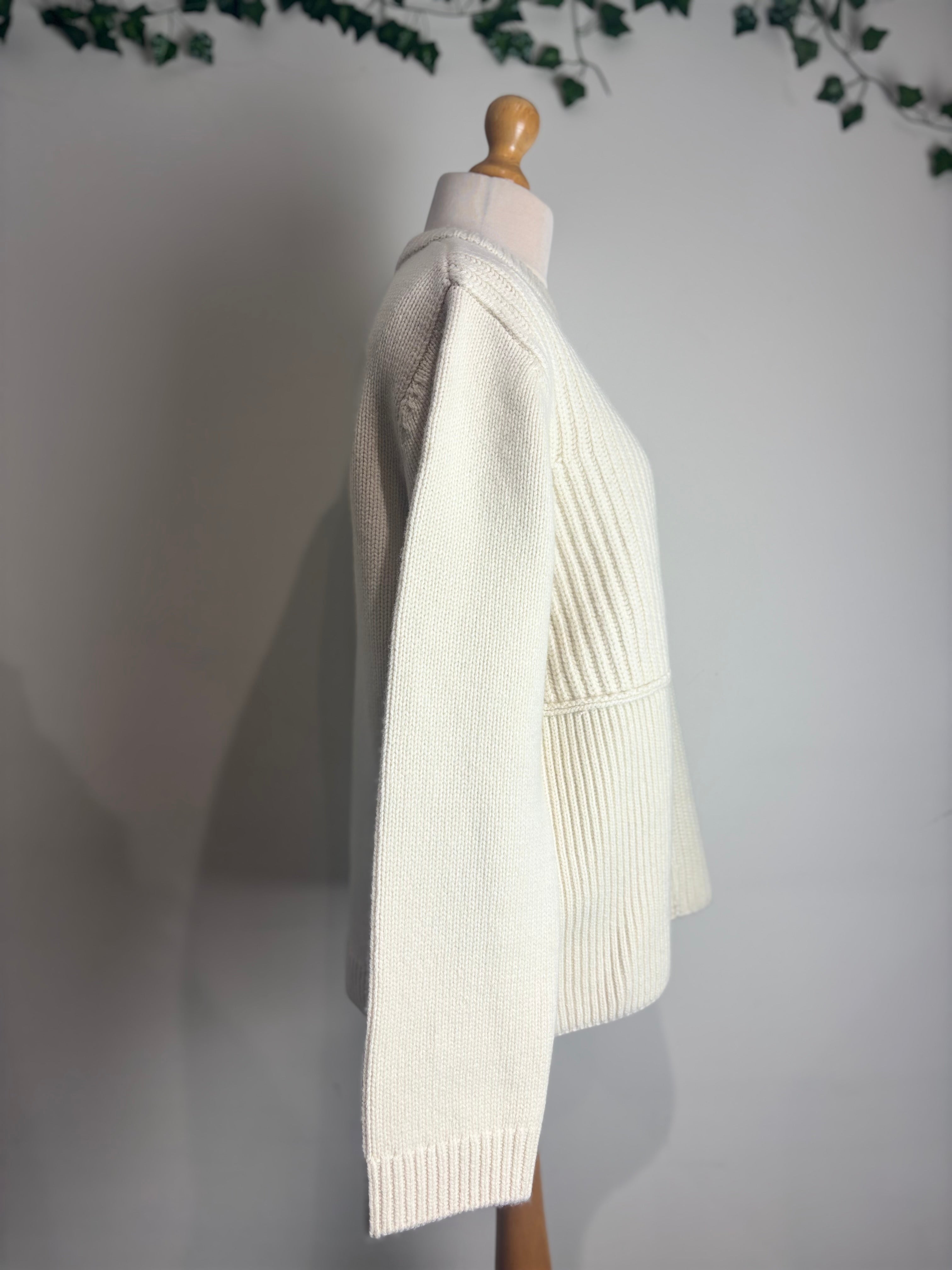 TOTEME Panelled Ribbed Cable Wool Jumper