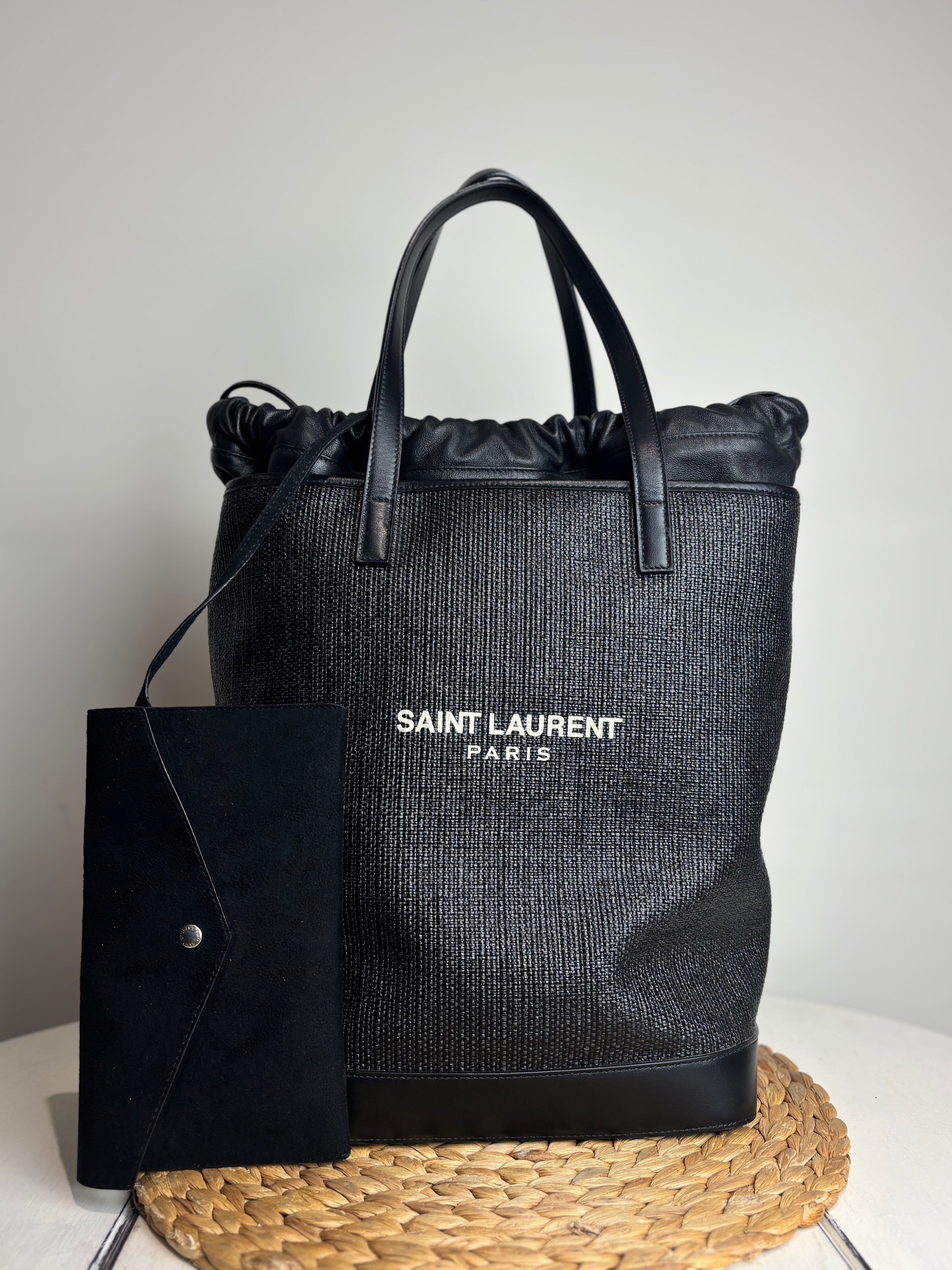 Yves Saint Laurent Teddy Drawstring Shopping Tote