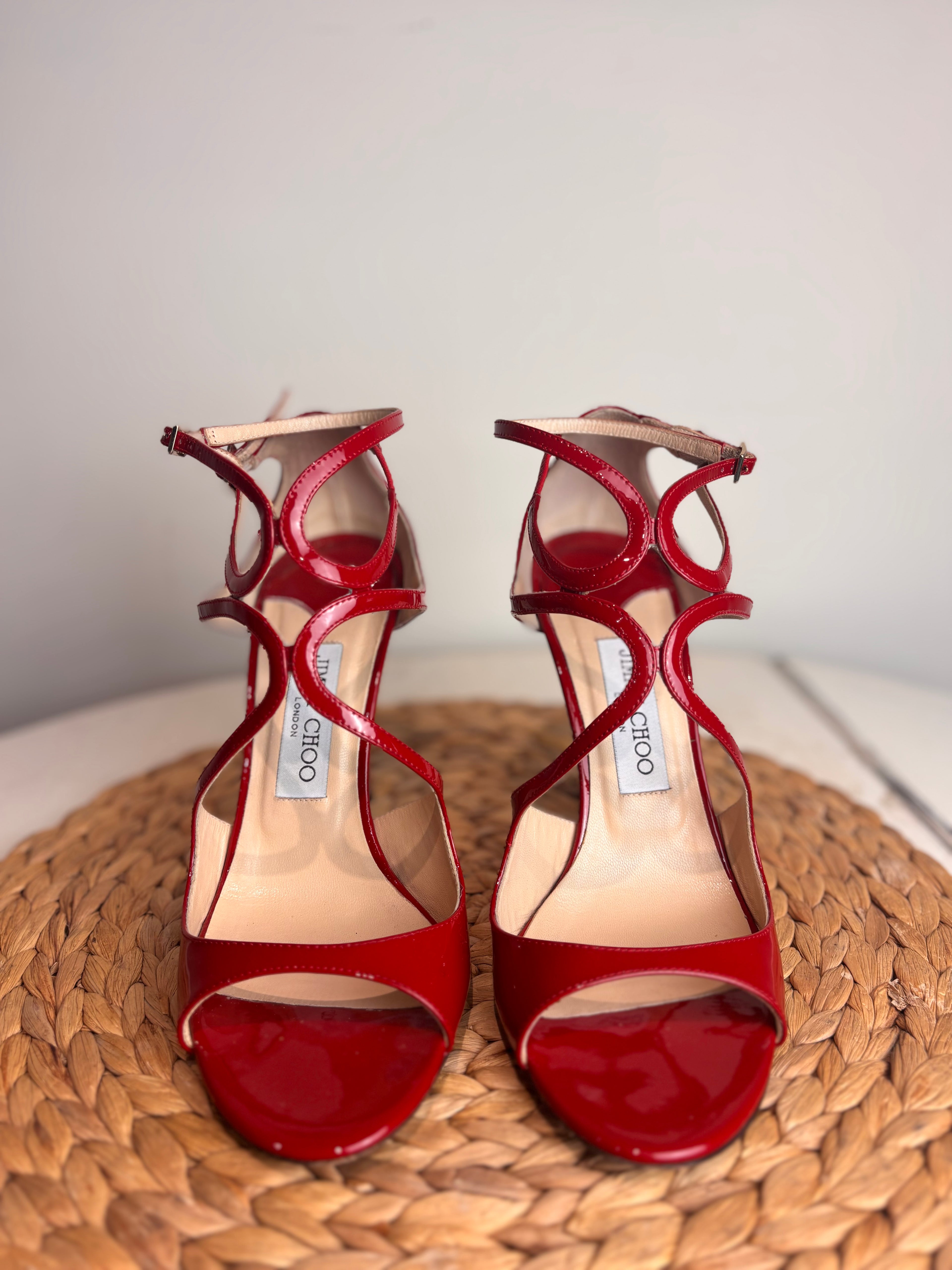 Jimmy Choo Azia Red Patent Leather Heels