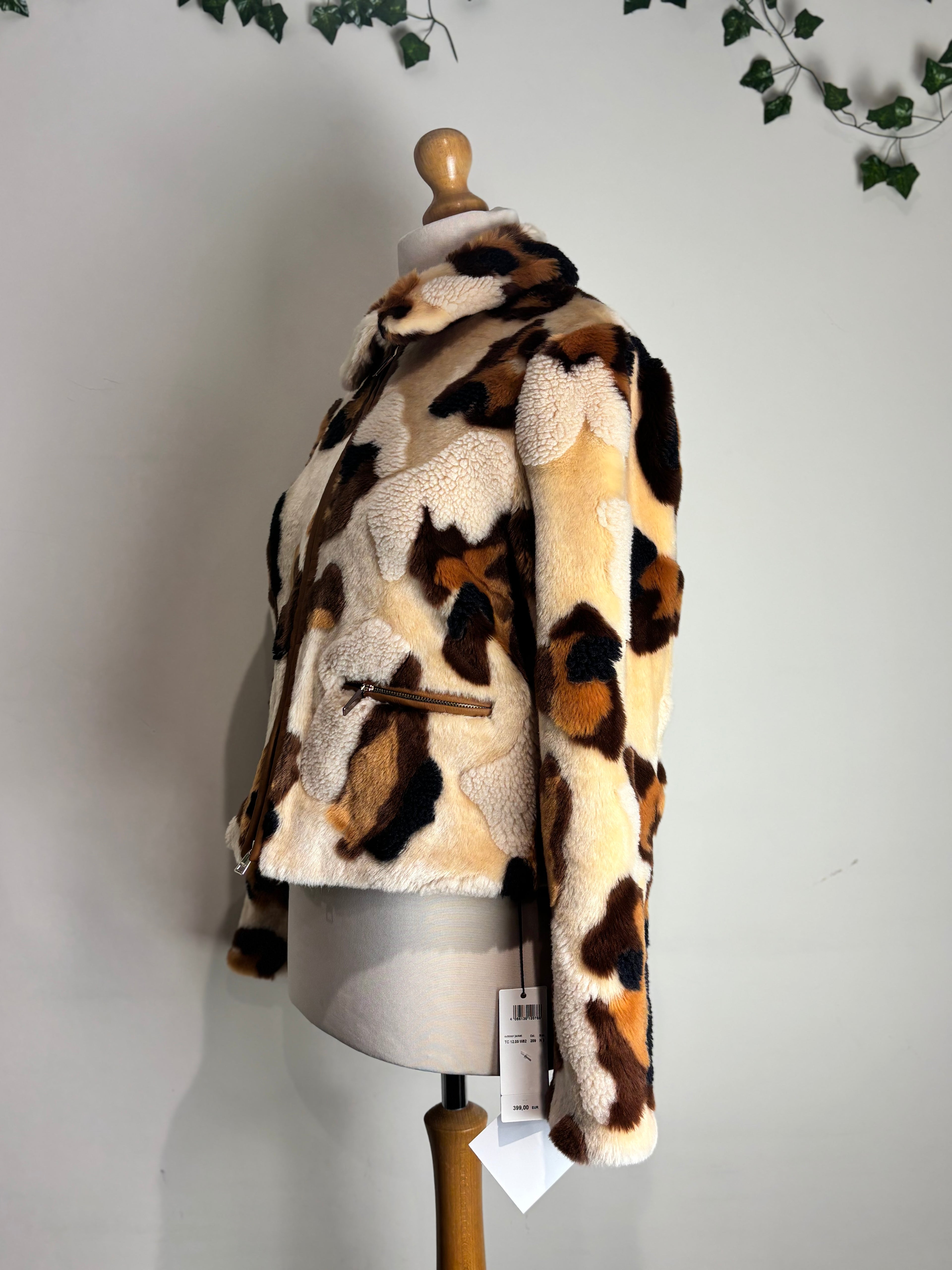 Marc Cain Animal Print Teddy Coat