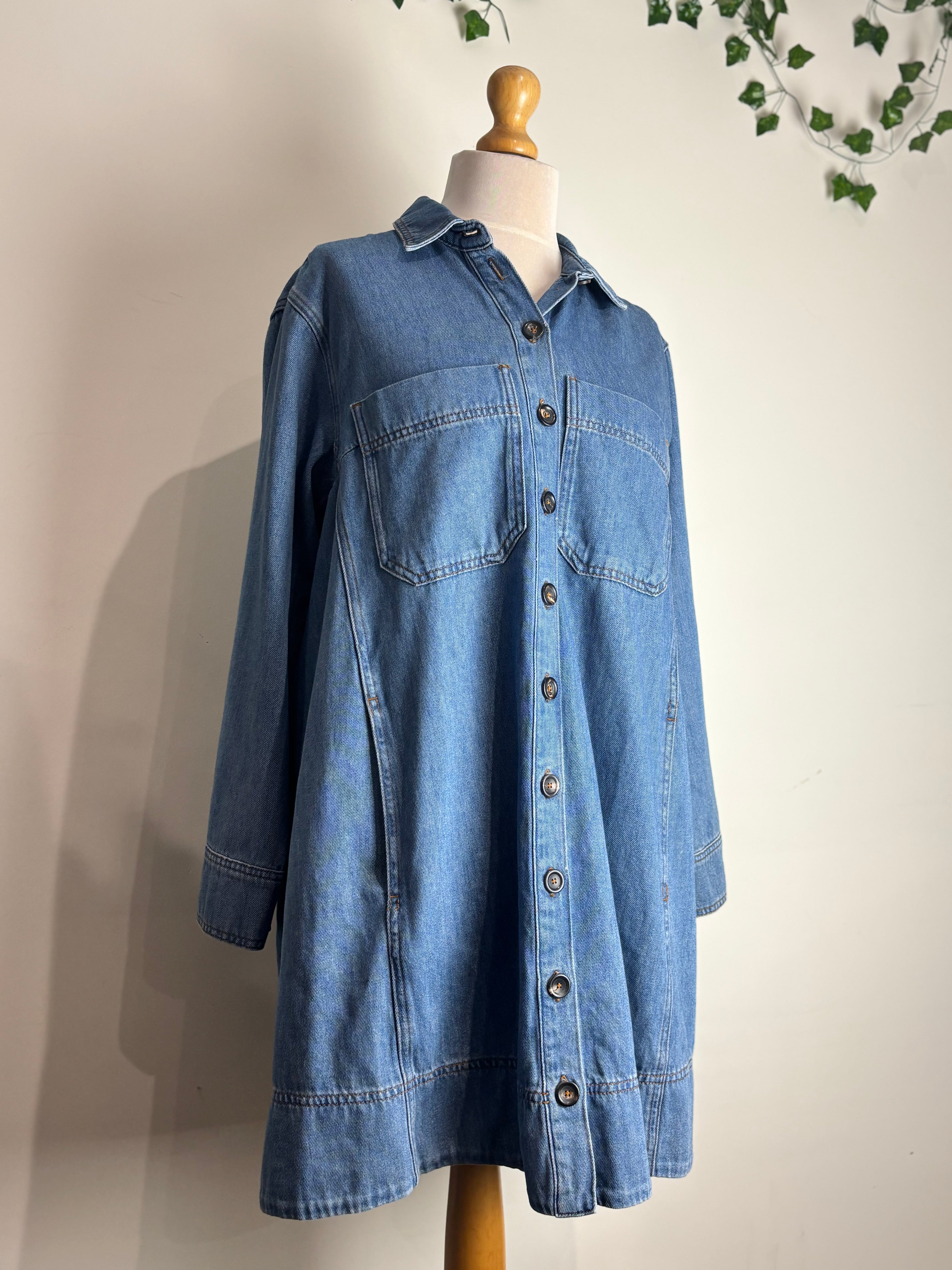 ME+EM Relaxed Denim Shirt Dress