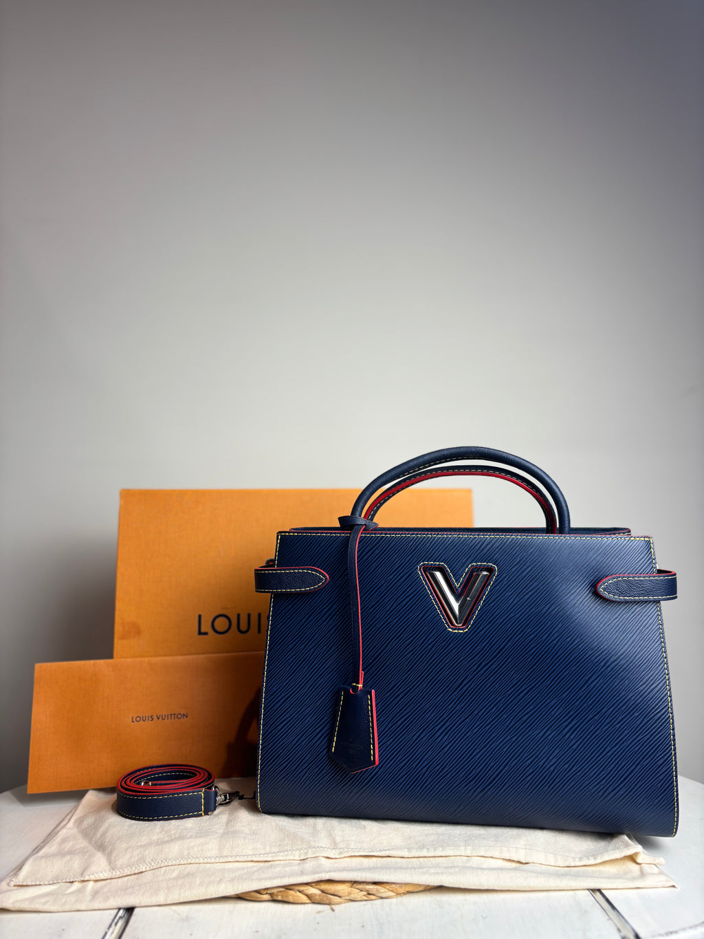 Louis Vuitton Navy Epi Twist Tote