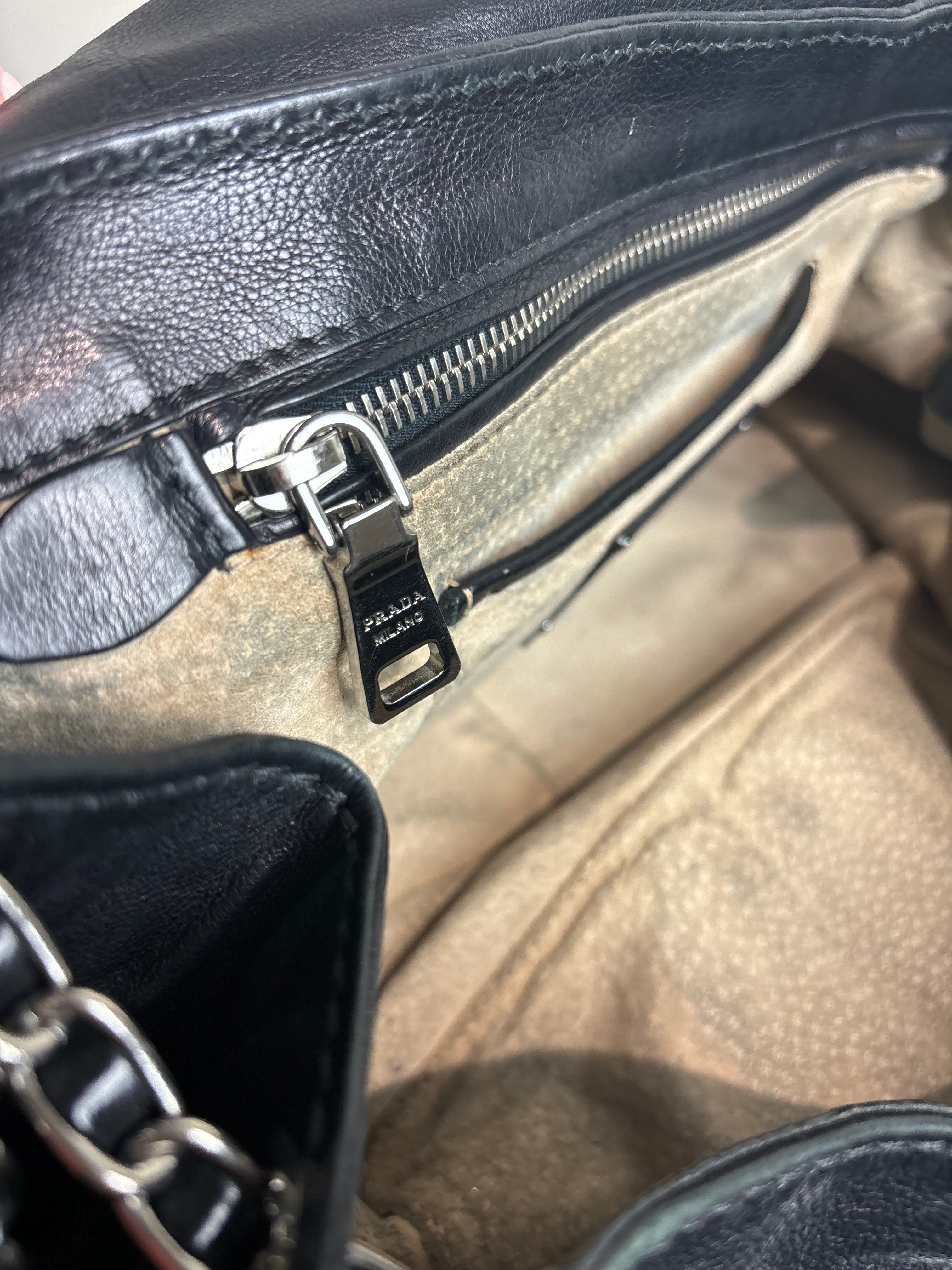 Prada Leather Flap Chain Shoulder Bag