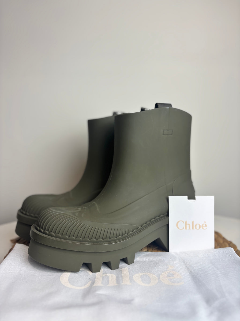 Chloé Raina Olive Rain Boots
