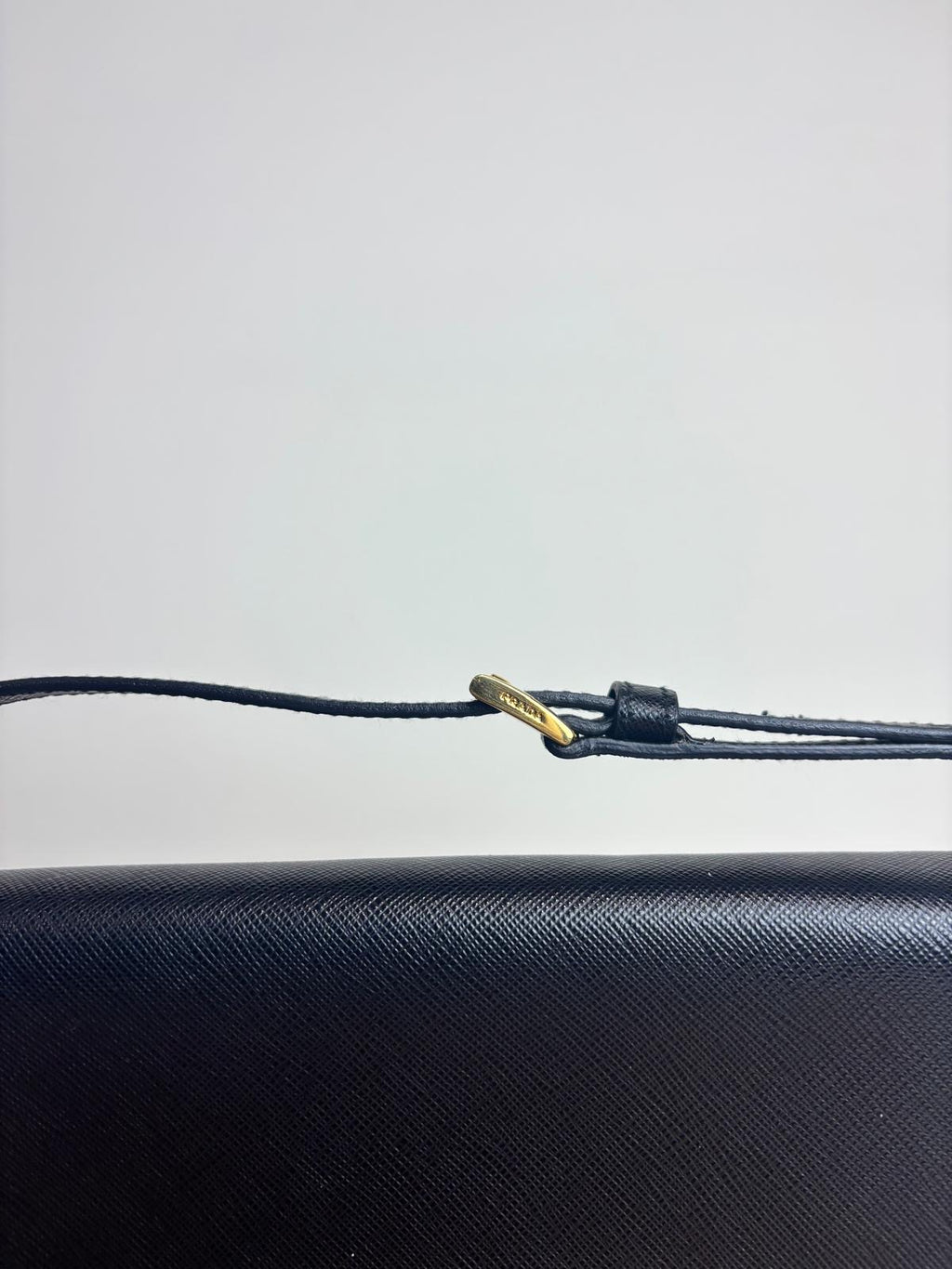 Prada Black Saffiano Leather Pouchette