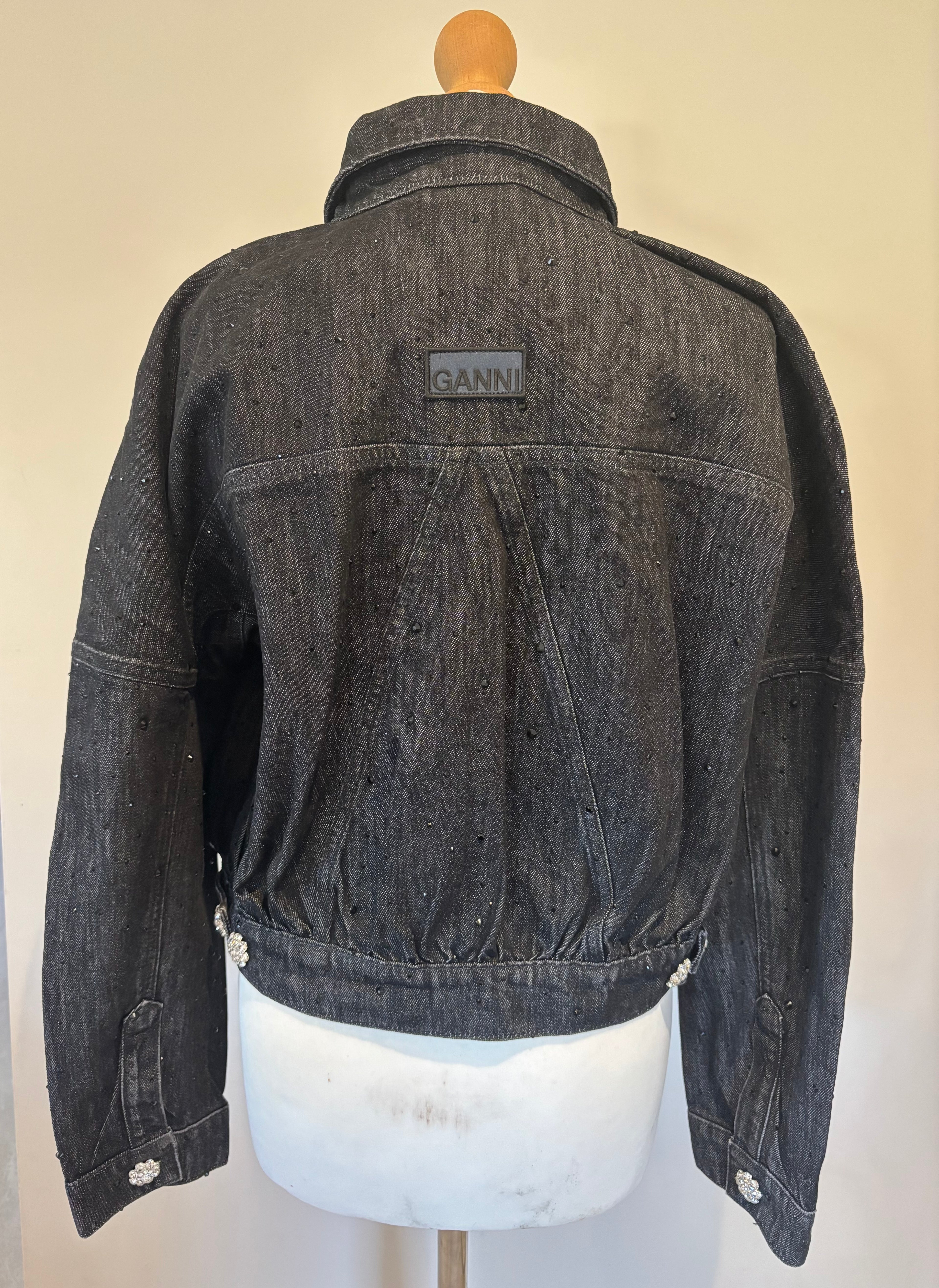 GANNI Black Denim Jacket