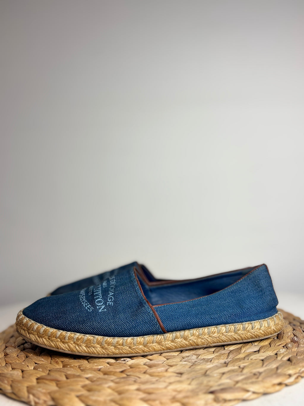 Louis Vuitton "Articles De Voyage" Denim Espadrille Flats