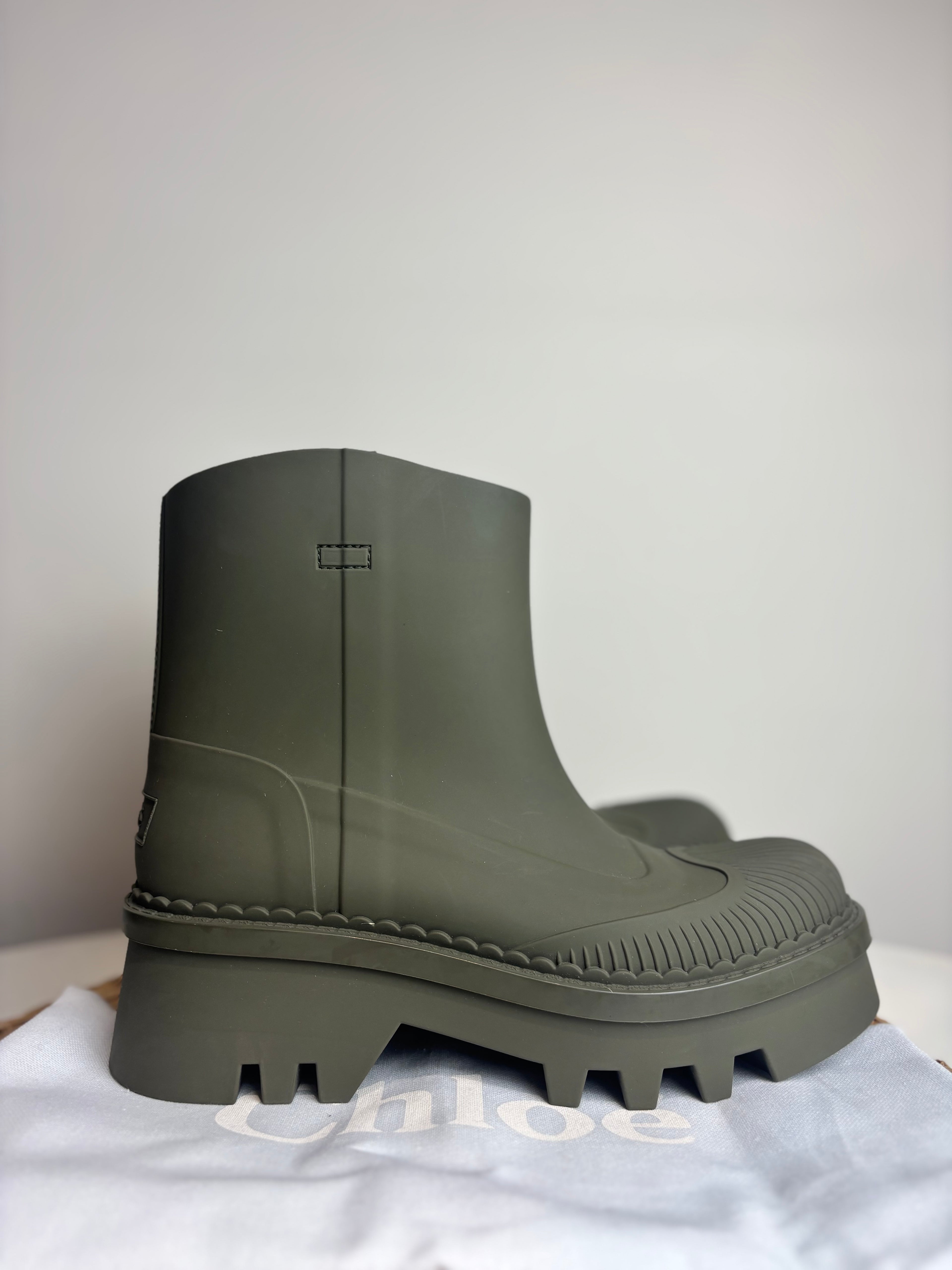 Chloé Raina Olive Rain Boots