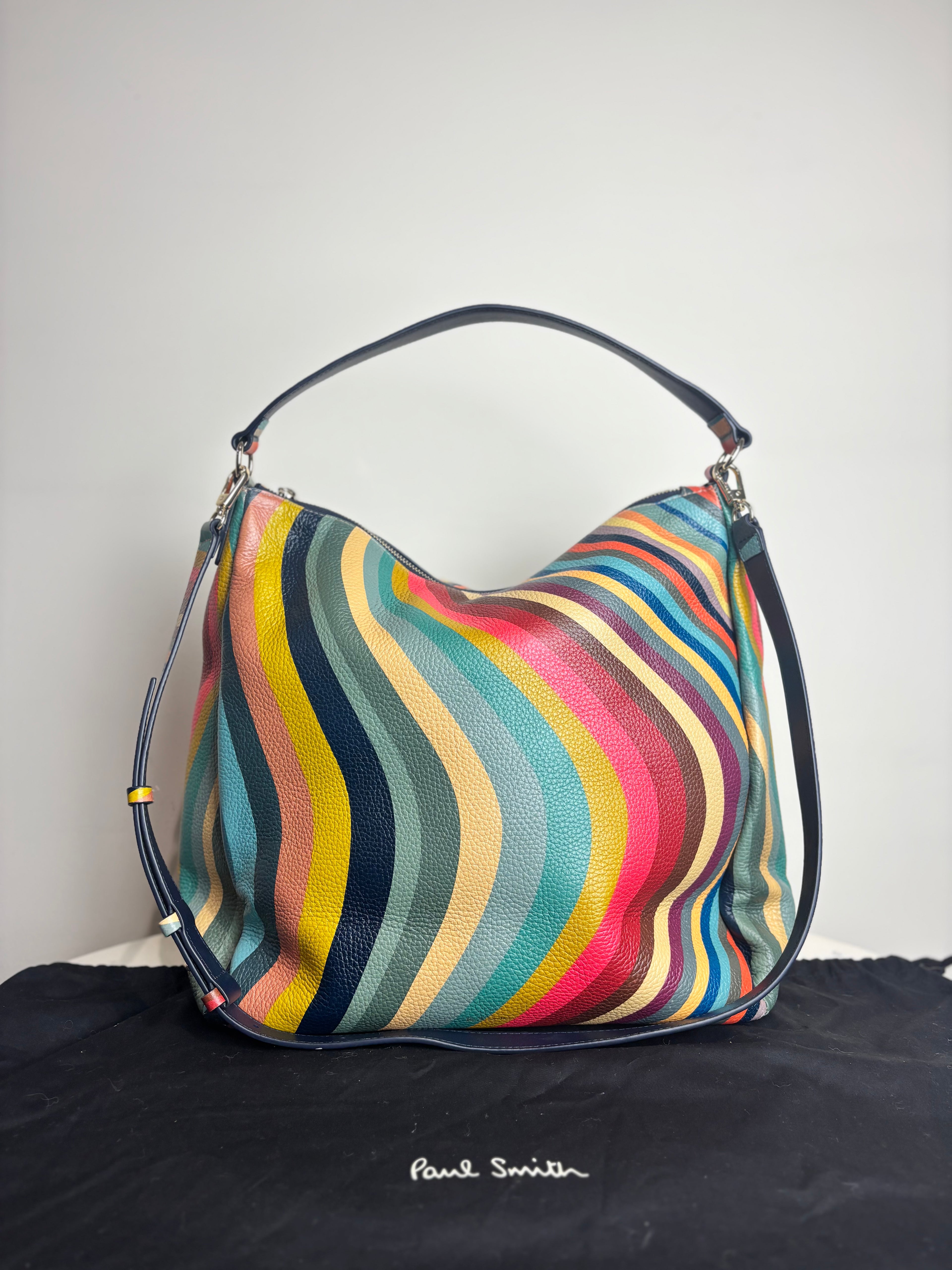 Paul Smith Swirl Print Leather Mini Hobo Bag