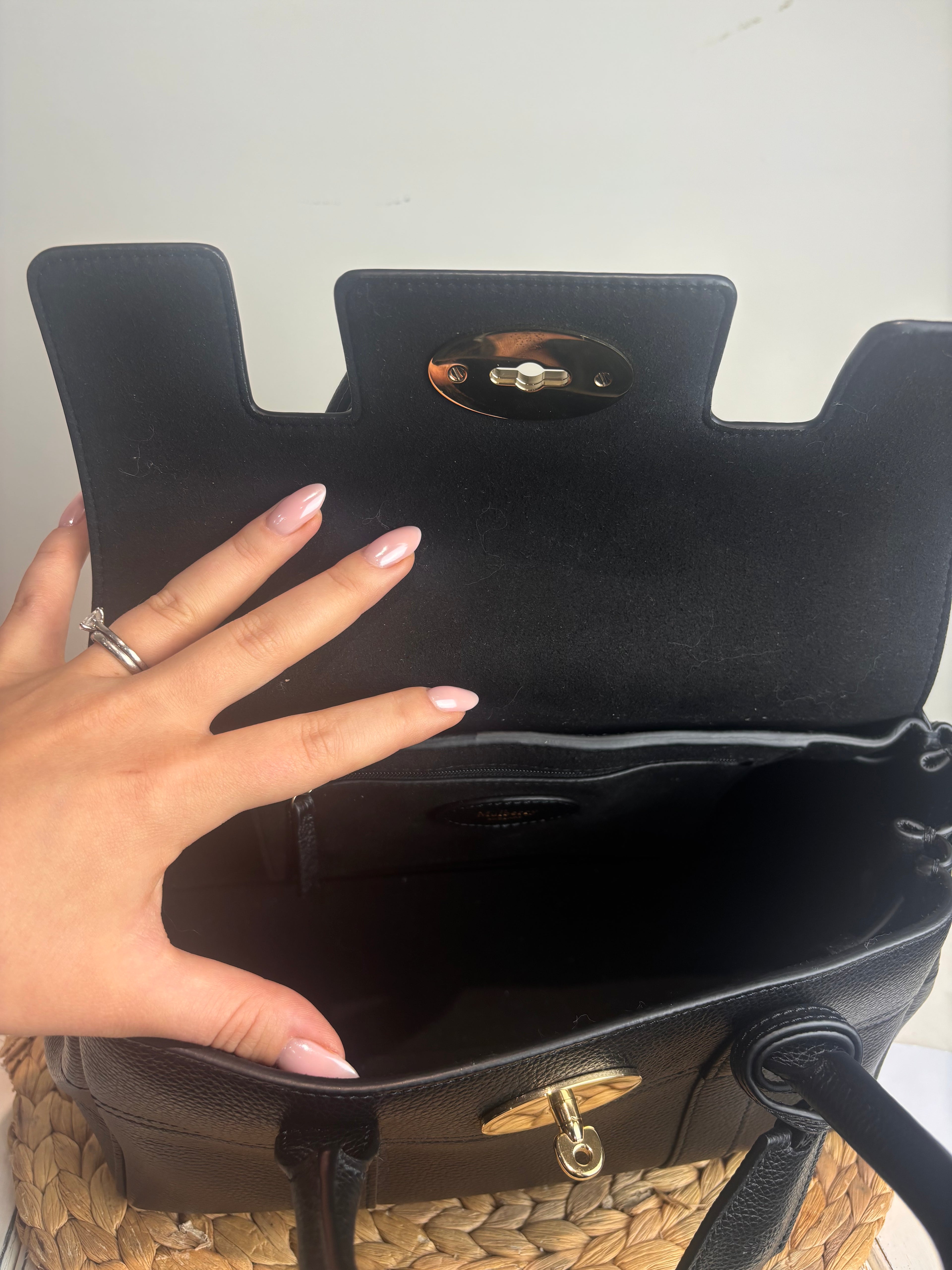 Mulberry Bayswater Satchel in Black Grained Leather