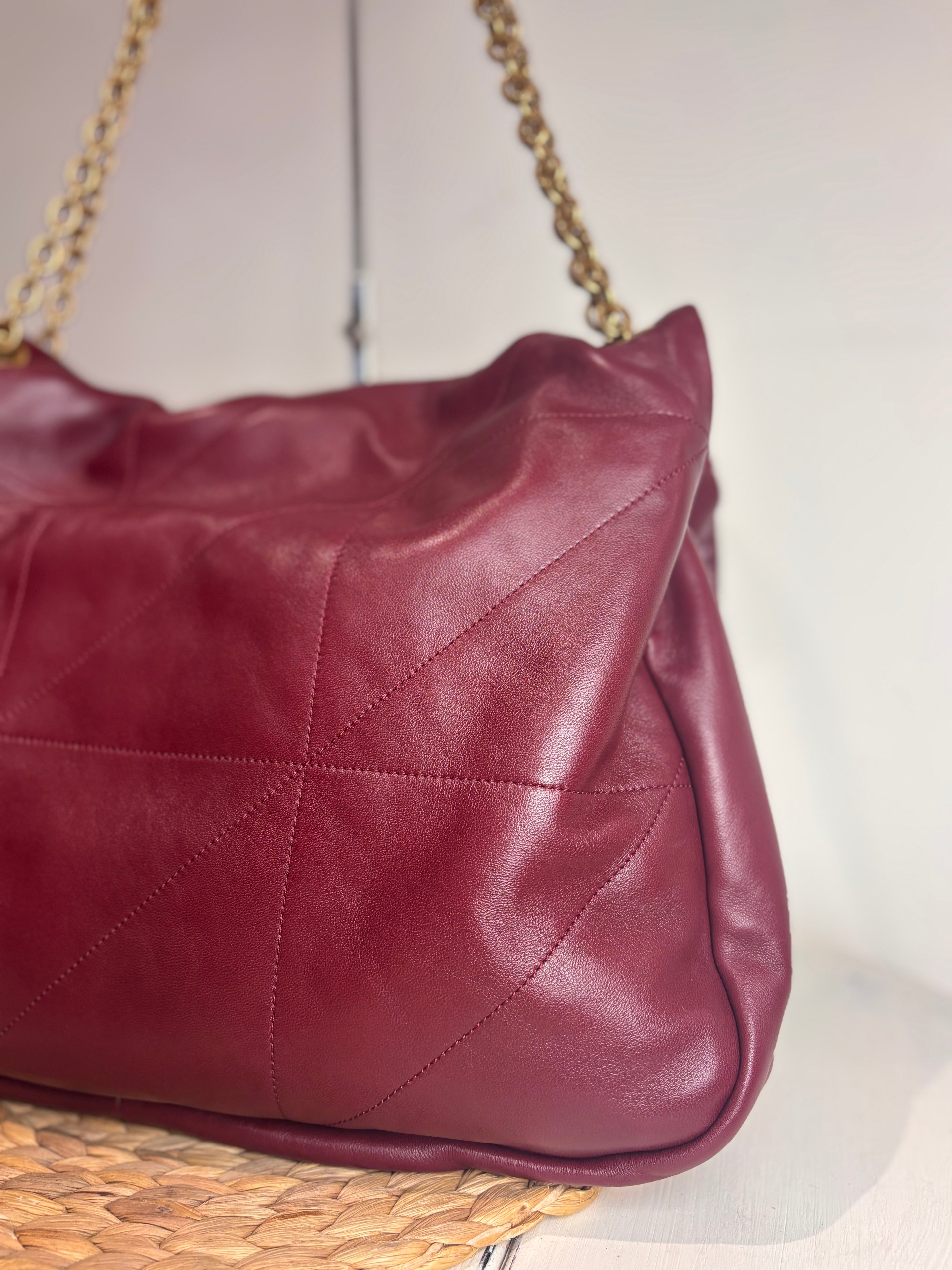 YSL Jamie 4.3 Bordeaux Red Nappa Leather Shoulder Bag (Large)