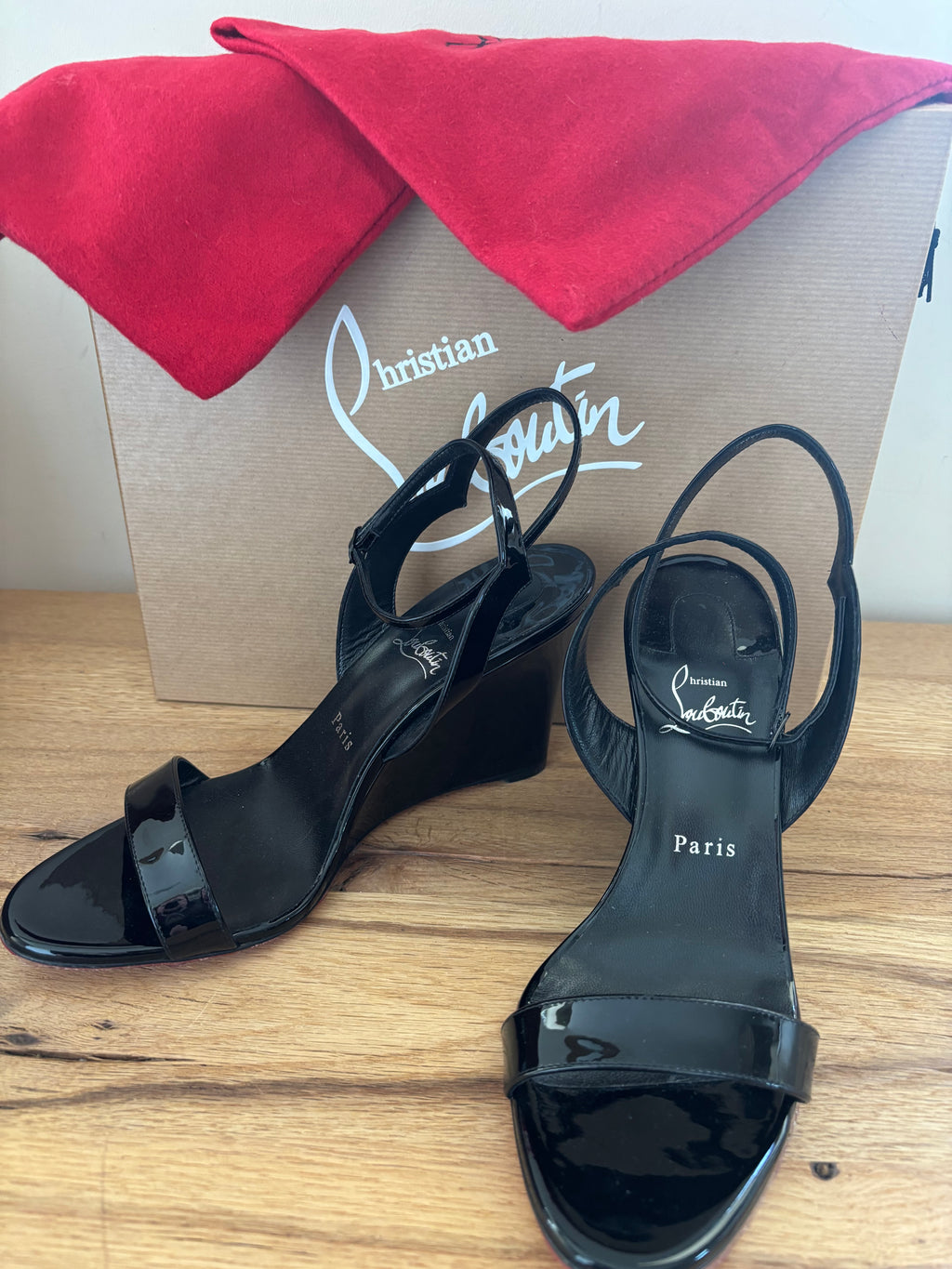 Christian Louboutin Black Wedges