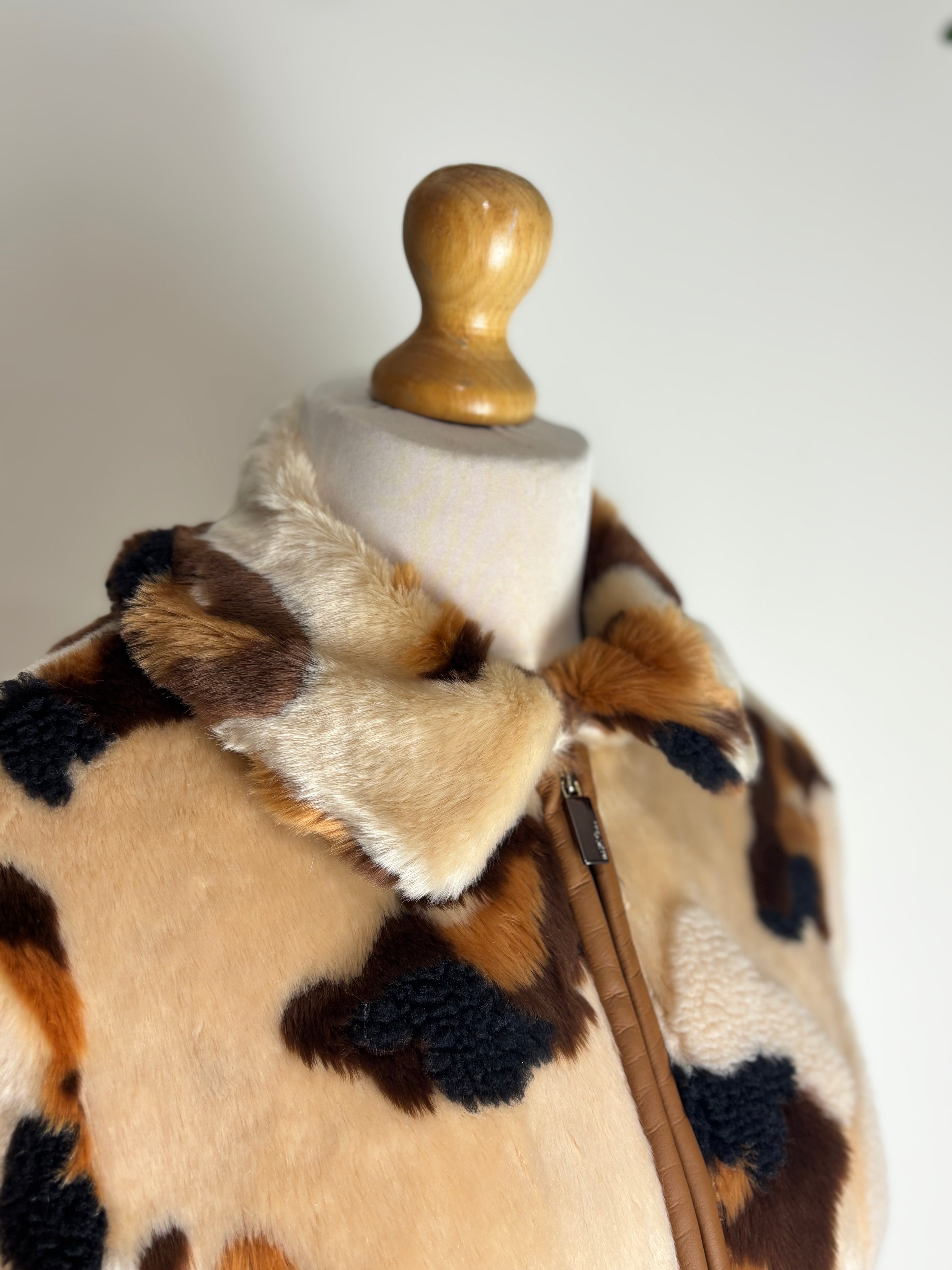 Marc Cain Animal Print Teddy Coat
