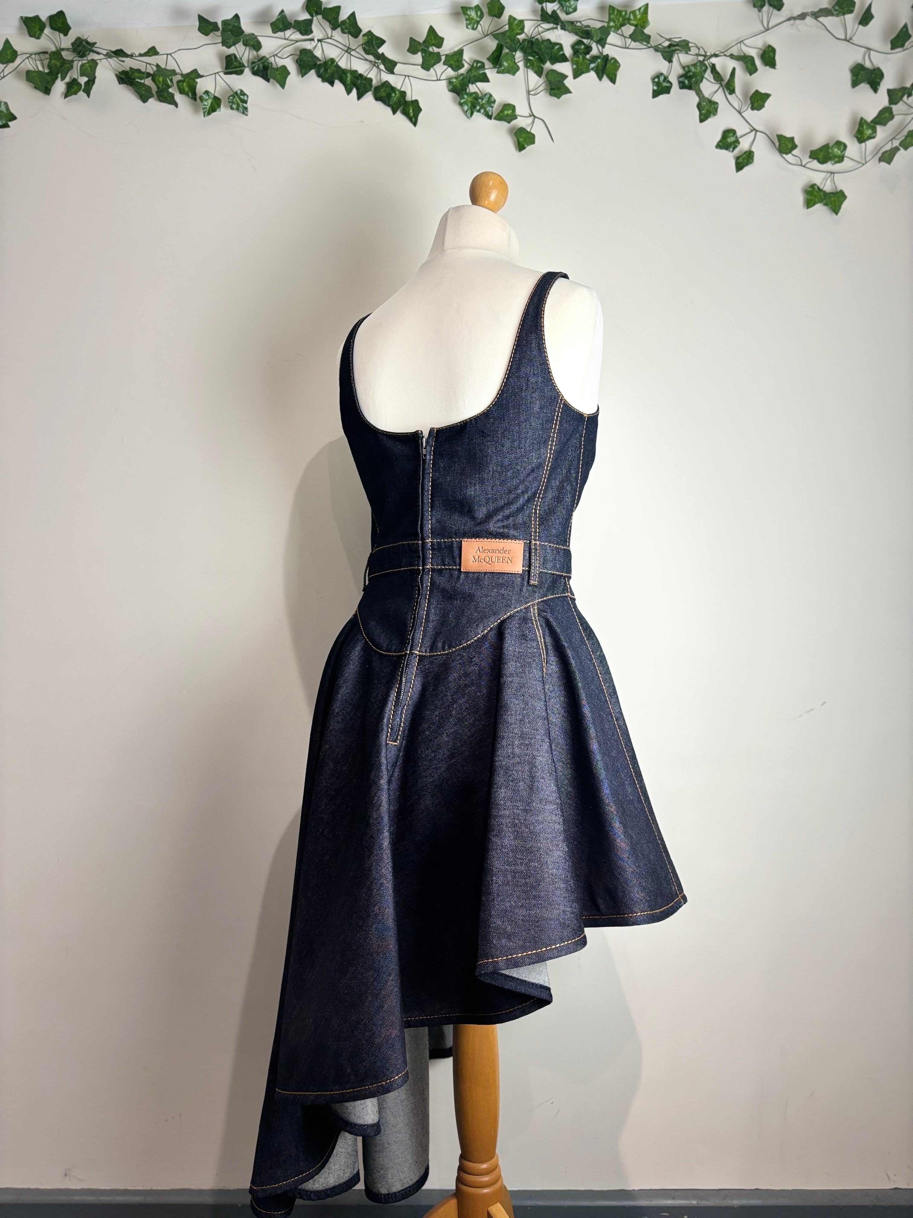 Alexander McQueen Denim Aysmmetric Dress
