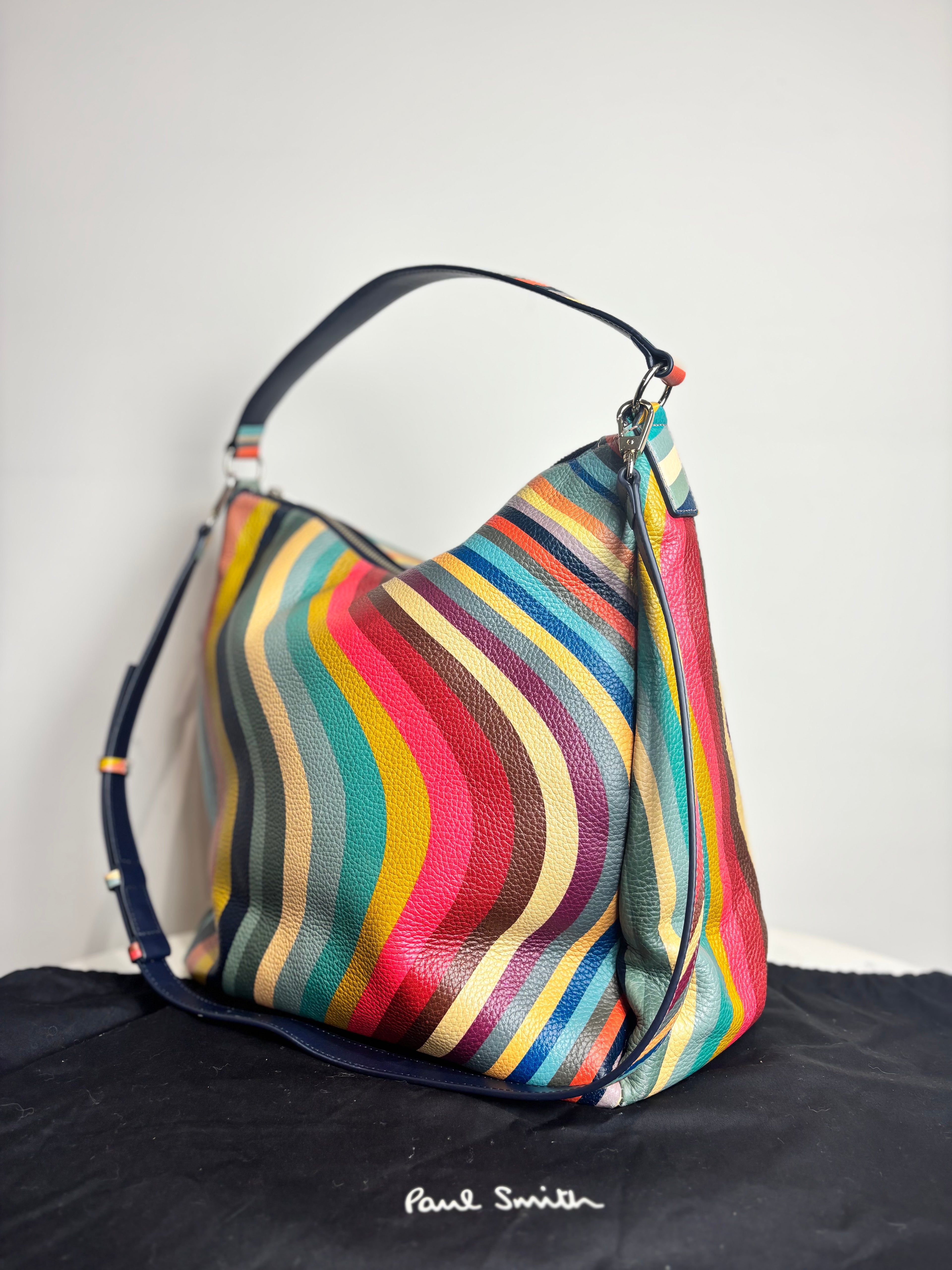 Paul Smith Swirl Print Leather Mini Hobo Bag