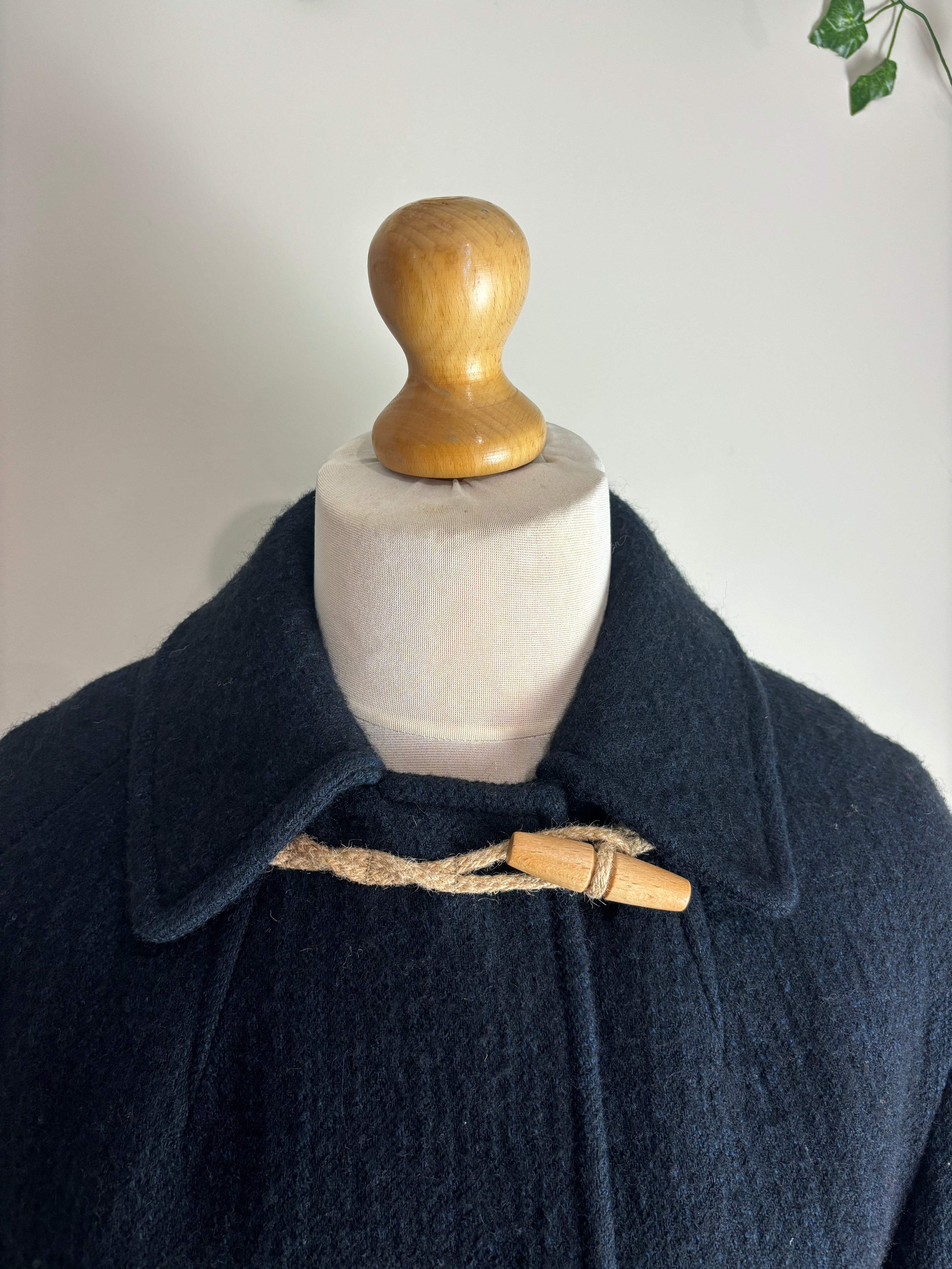 Toast Navy Textured Toggle Duffle Coat