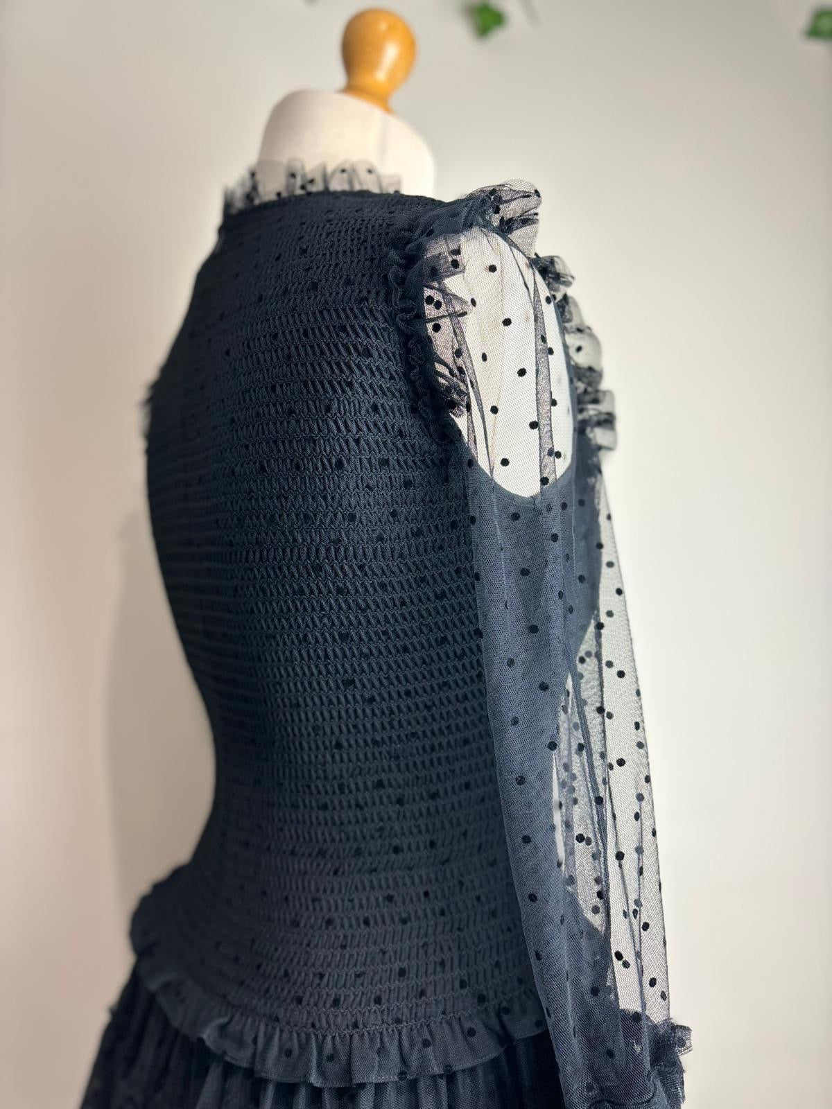 ME+EM Polka Dot Tulle Maxi dress