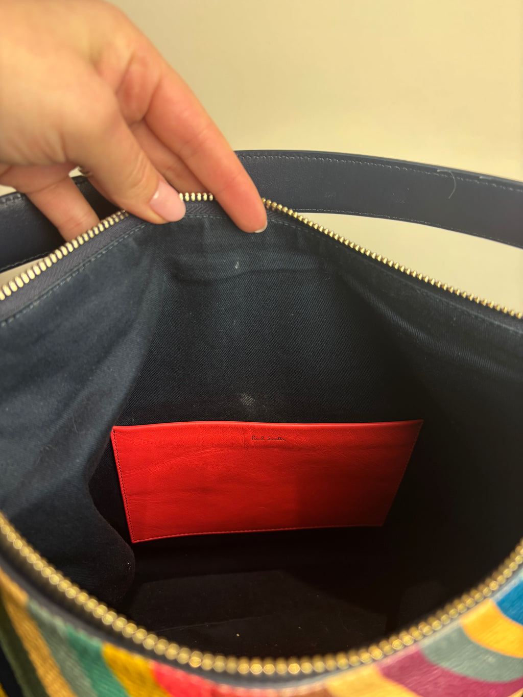 Paul Smith Swirl Print Leather Mini Hobo Bag