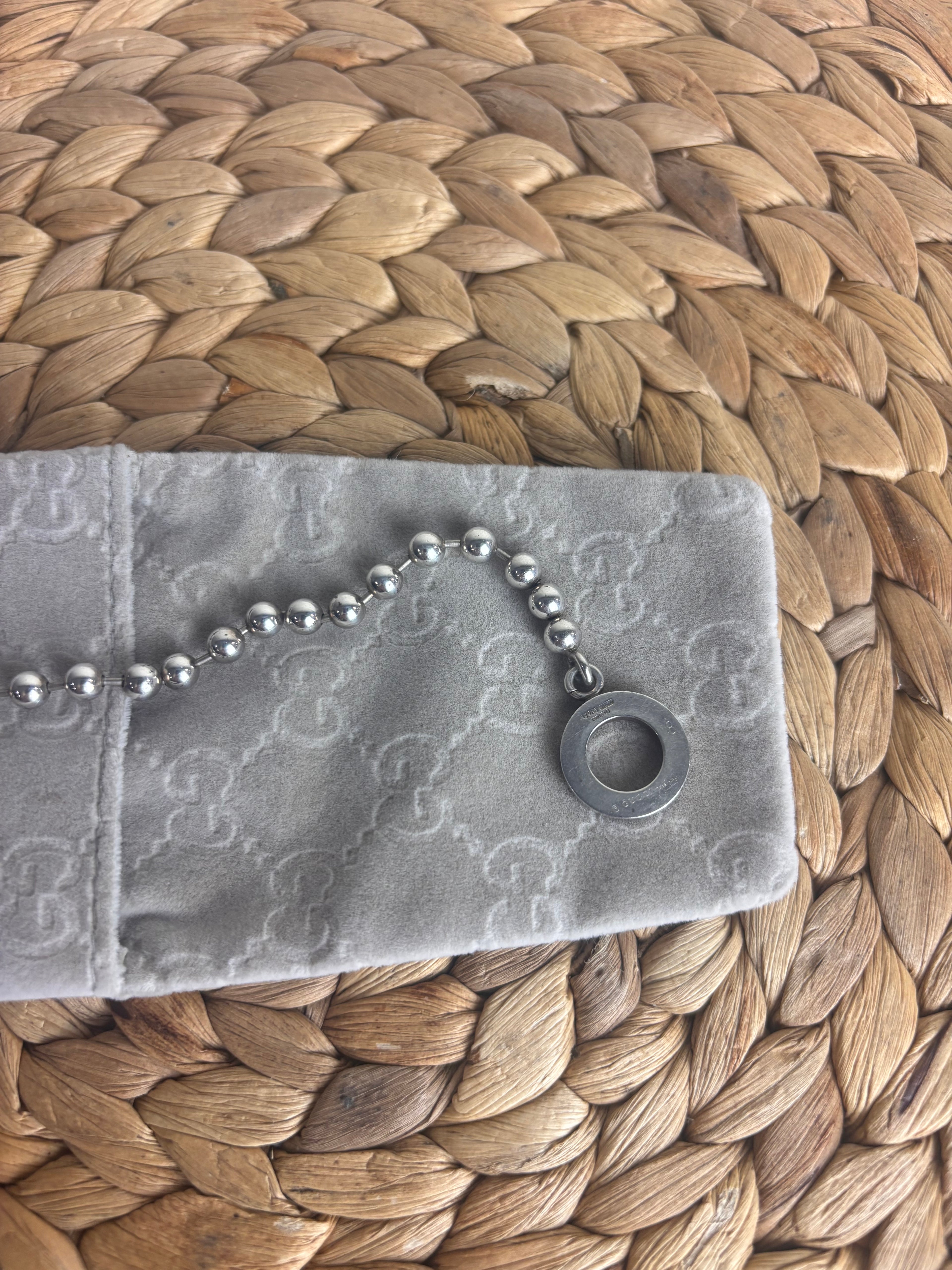 GUCCI Boule Sterling Silver Ball Chain Bracelet