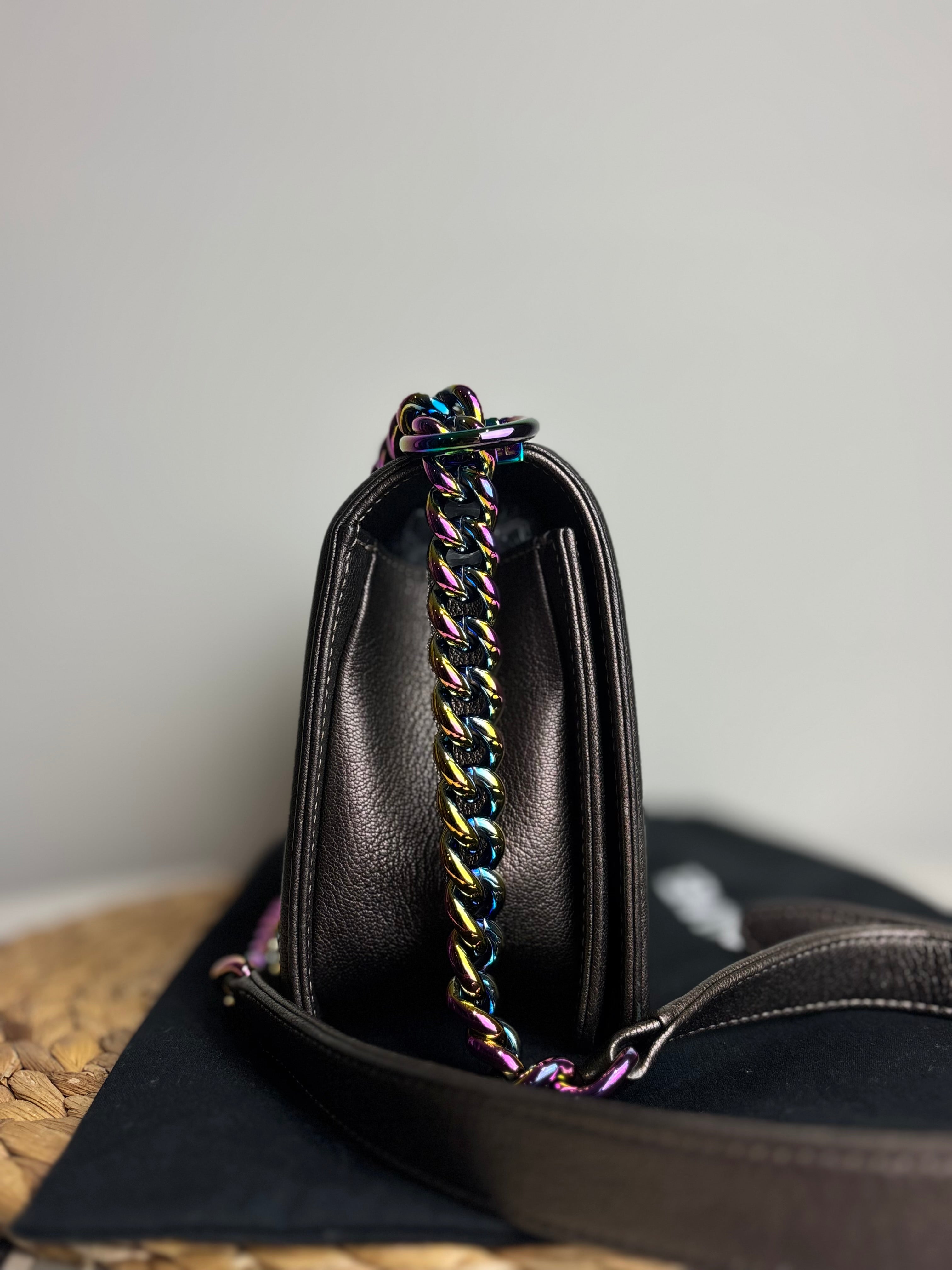 Chanel Iridescent Mermaid Quilted Goatskin Medium Boy Bag (Rare, Limited Edition)