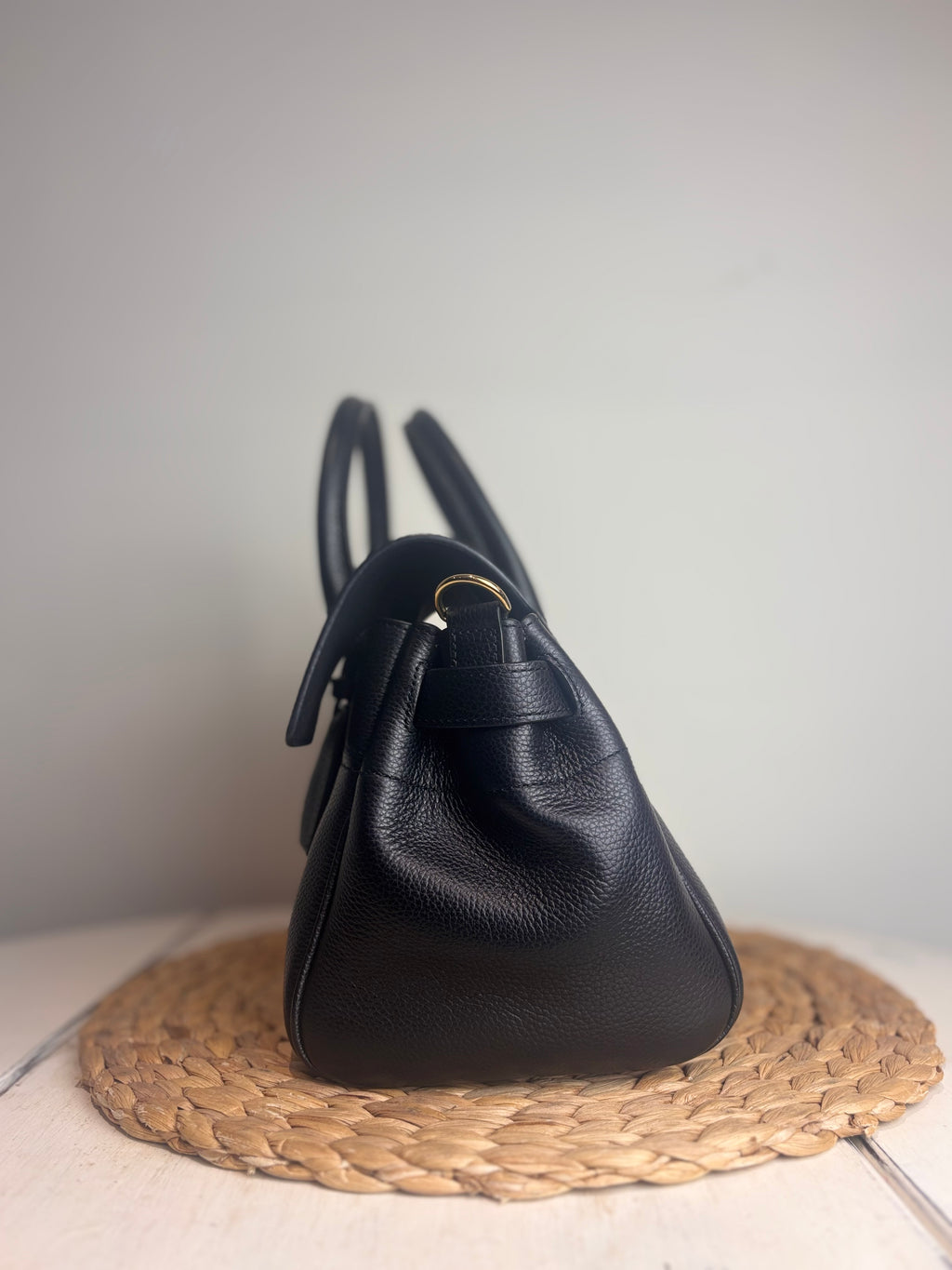 Mulberry Bayswater Satchel in Black Grained Leather