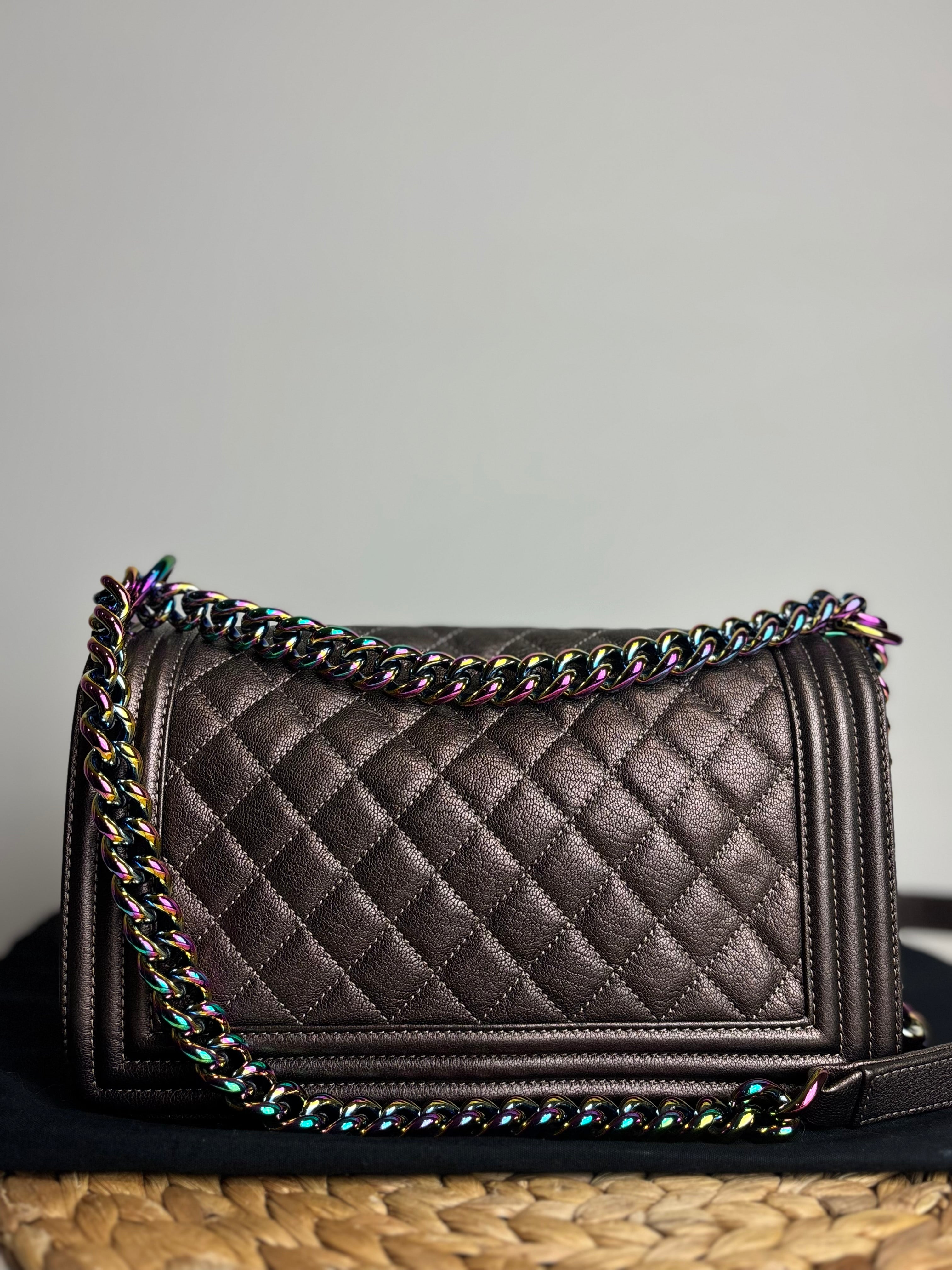 Chanel Iridescent Mermaid Quilted Goatskin Medium Boy Bag (Rare, Limited Edition)