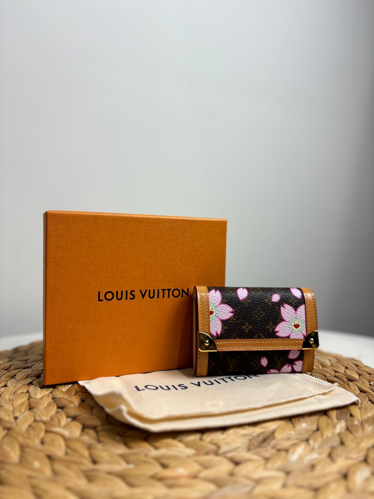 Louis Vuitton x Takashi Murakami Monogram Cherry Blossom Port-Monnaie Plat Coin Purse