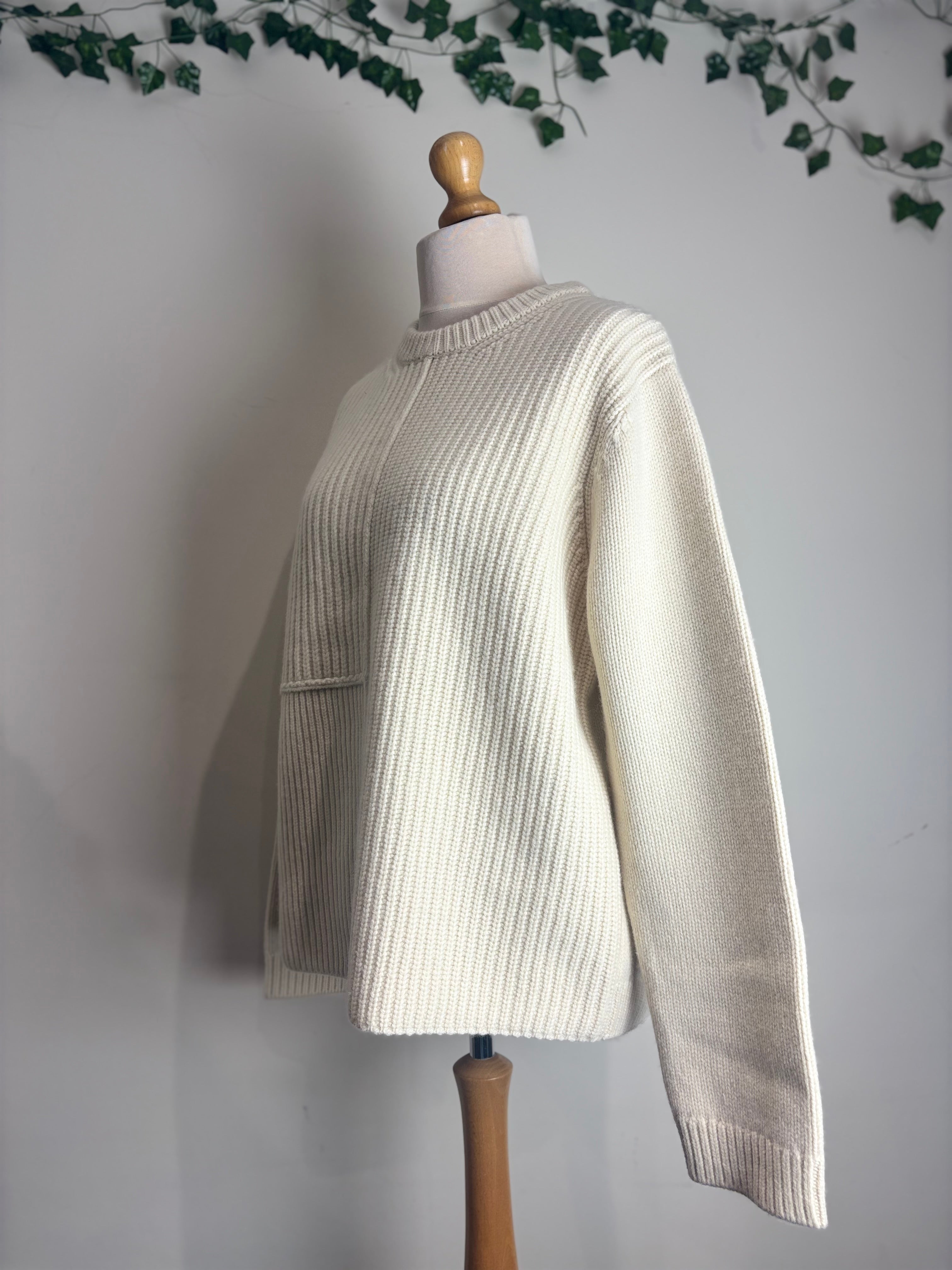 TOTEME Panelled Ribbed Cable Wool Jumper