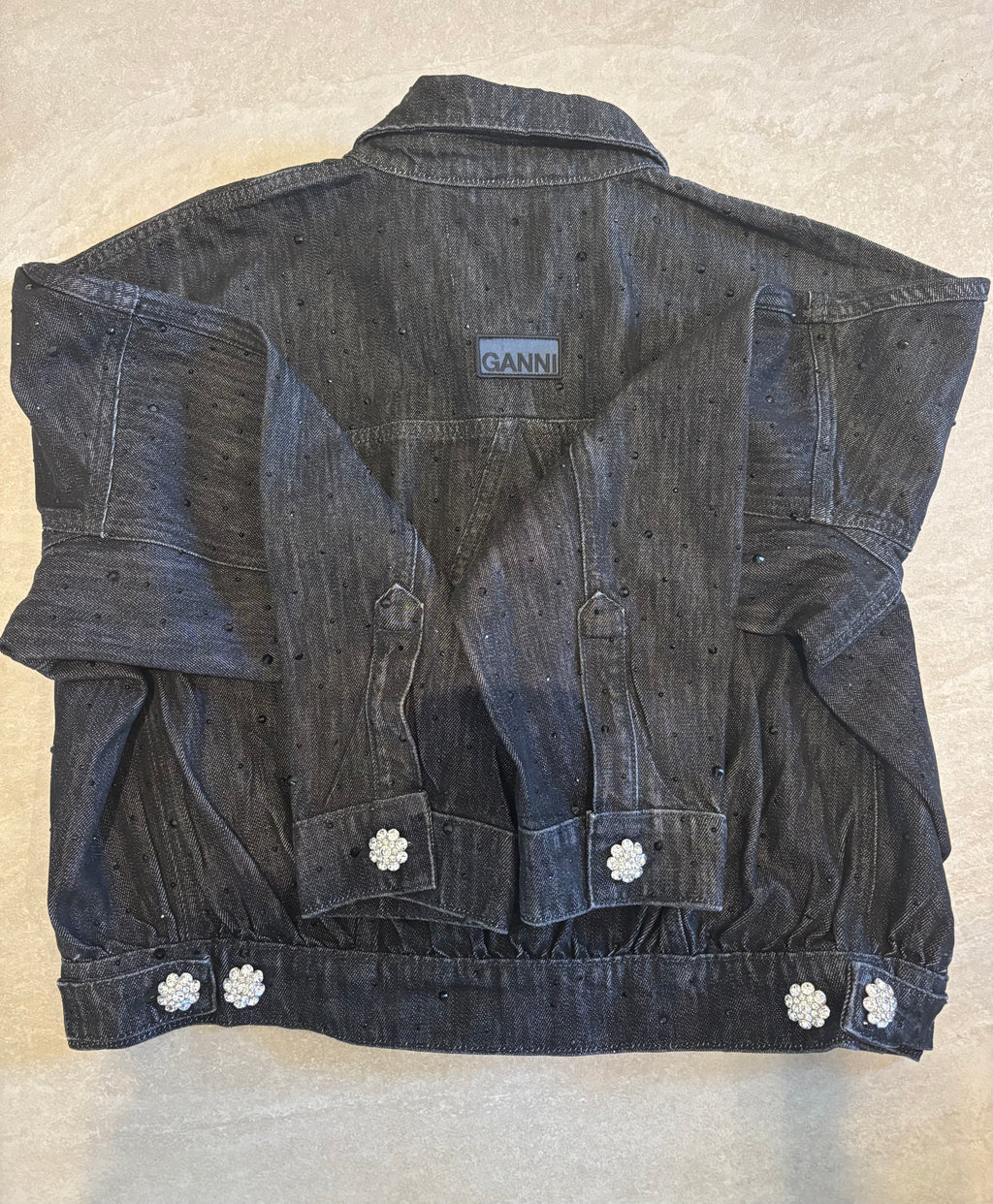 GANNI Black Denim Jacket