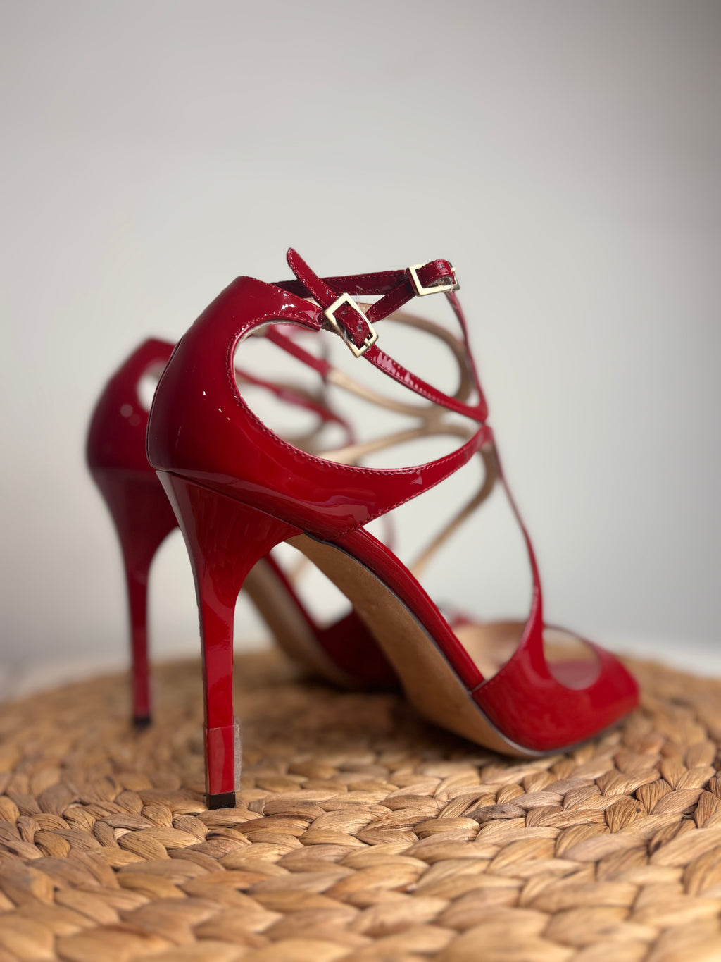 Jimmy Choo Azia Red Patent Leather Heels