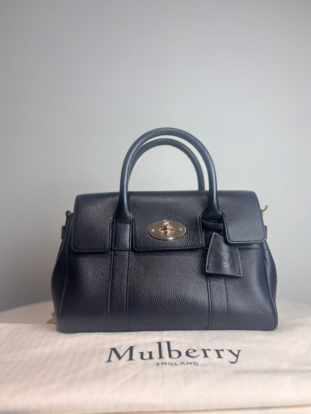 Mulberry Bayswater Satchel in Black Grained Leather