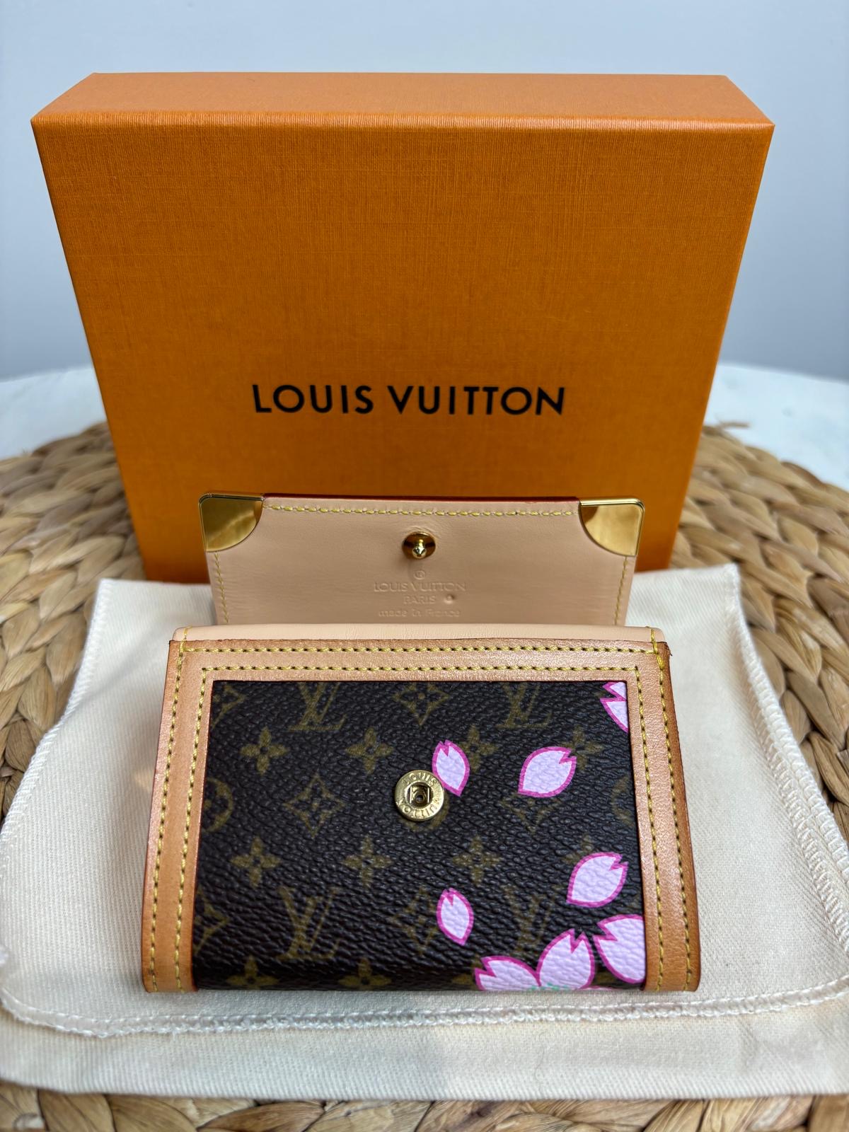 Louis Vuitton x Takashi Murakami Monogram Cherry Blossom Port-Monnaie Plat Coin Purse