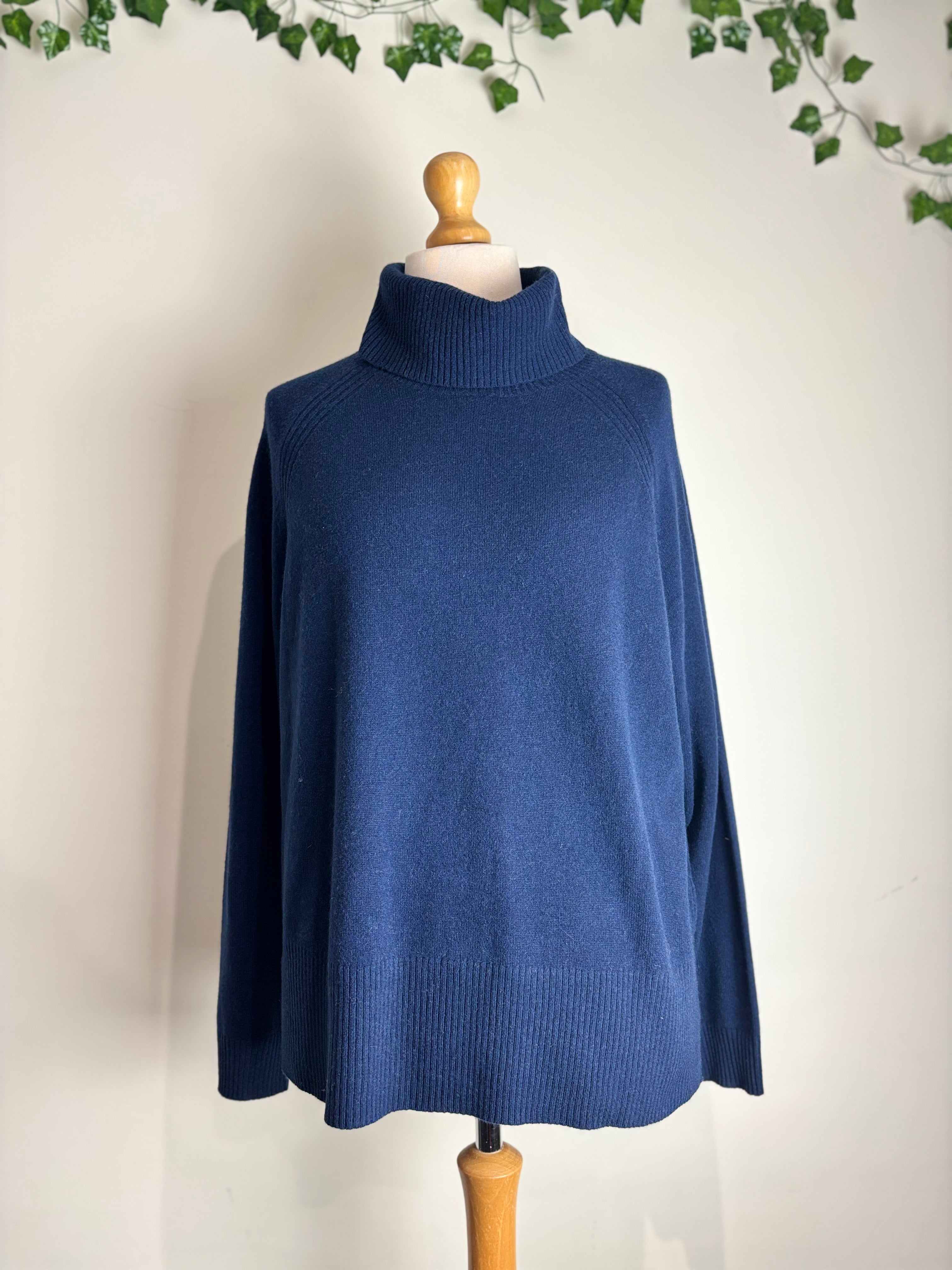 Whistles Navy Cashmere Rollneck