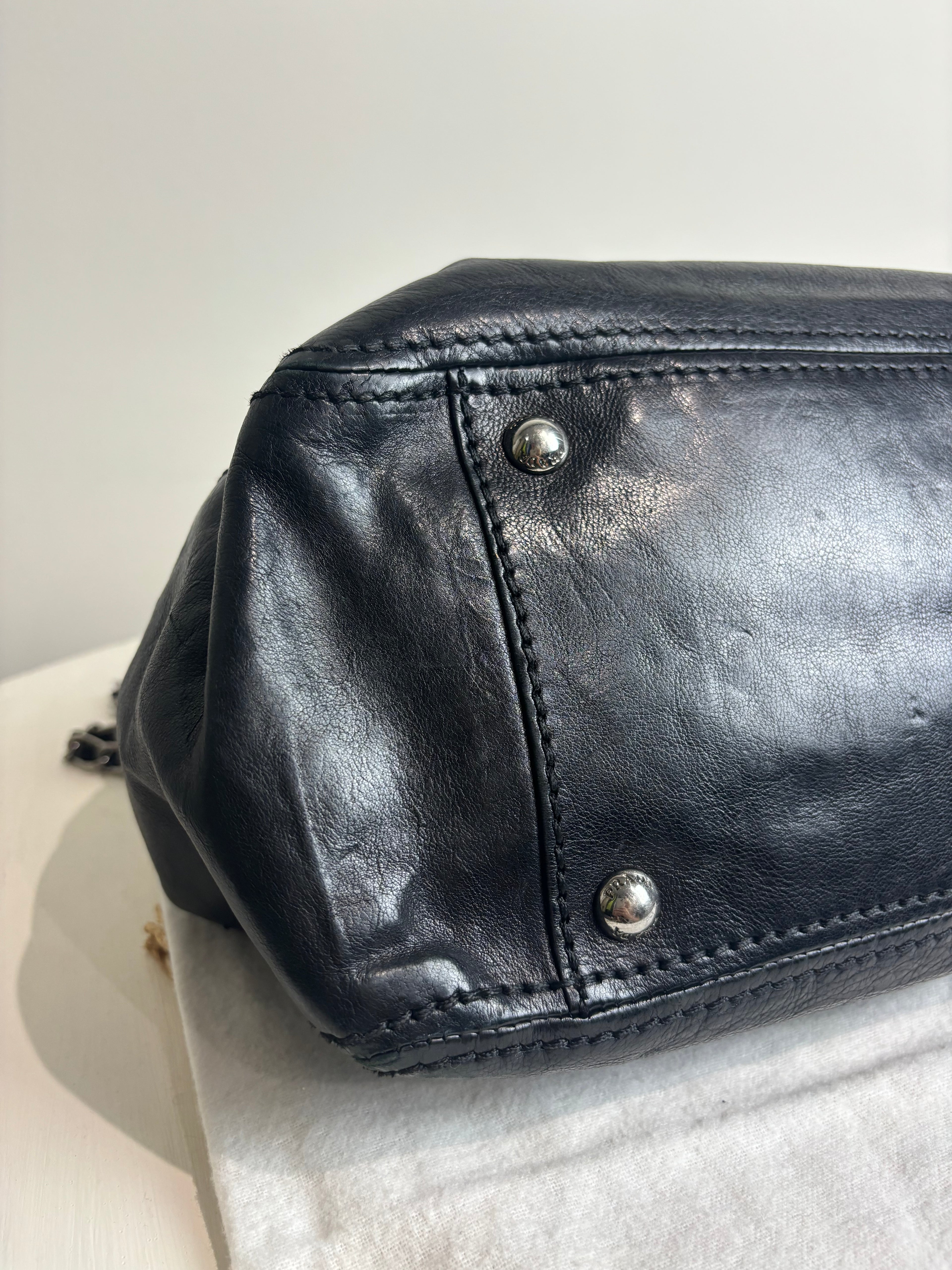 Prada Leather Flap Chain Shoulder Bag