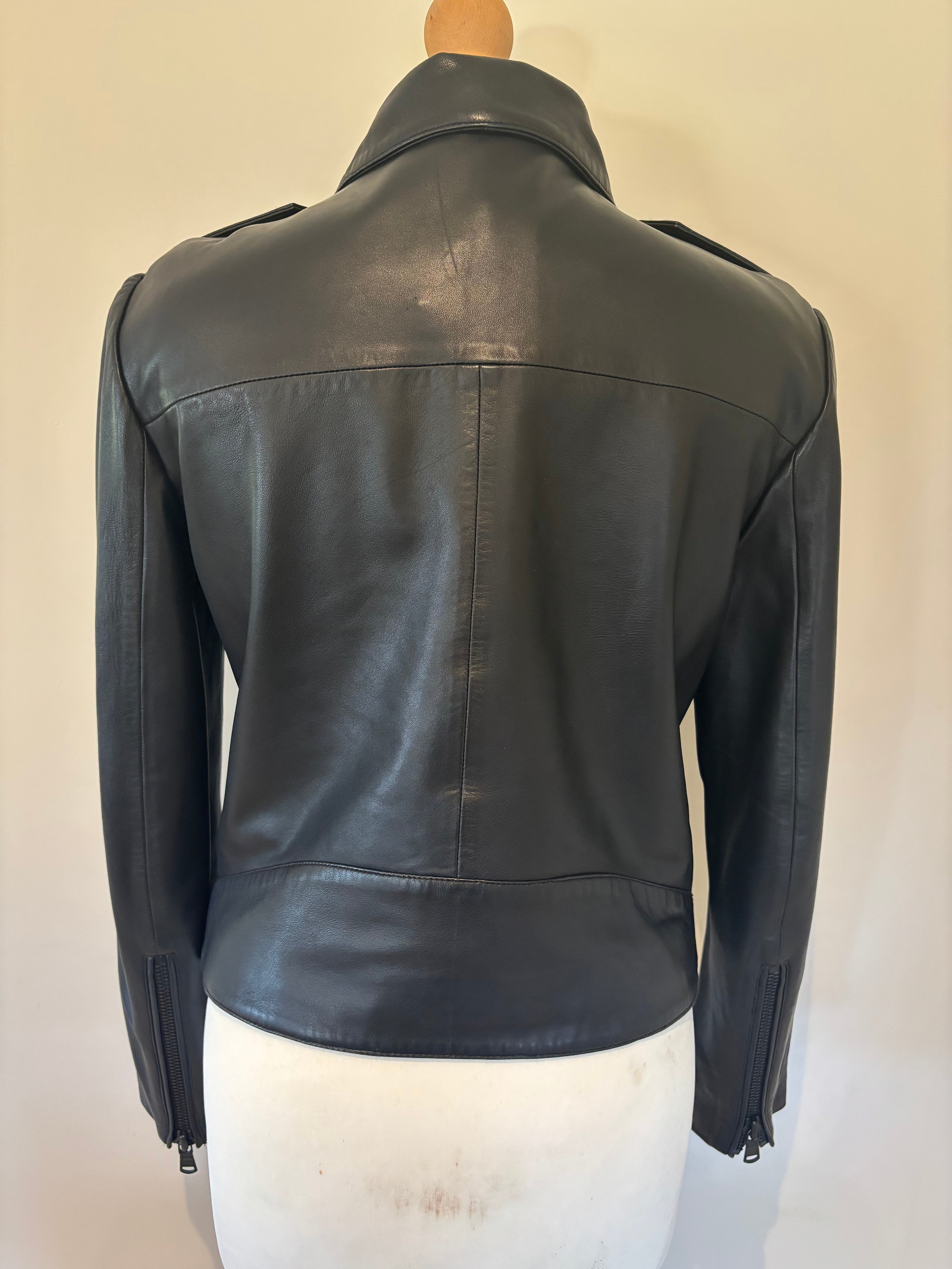 Hush Black Leather Biker Jacket