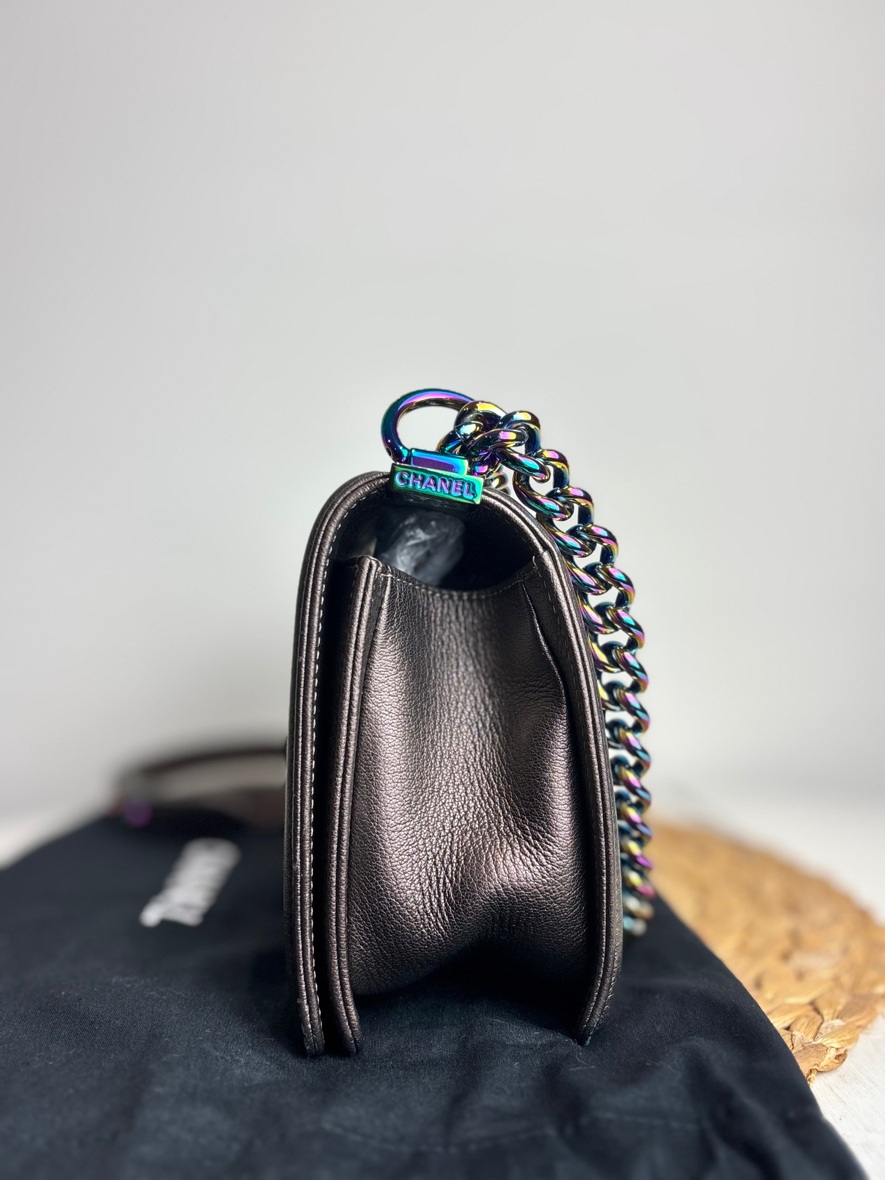 Chanel Iridescent Mermaid Quilted Goatskin Medium Boy Bag (Rare, Limited Edition)