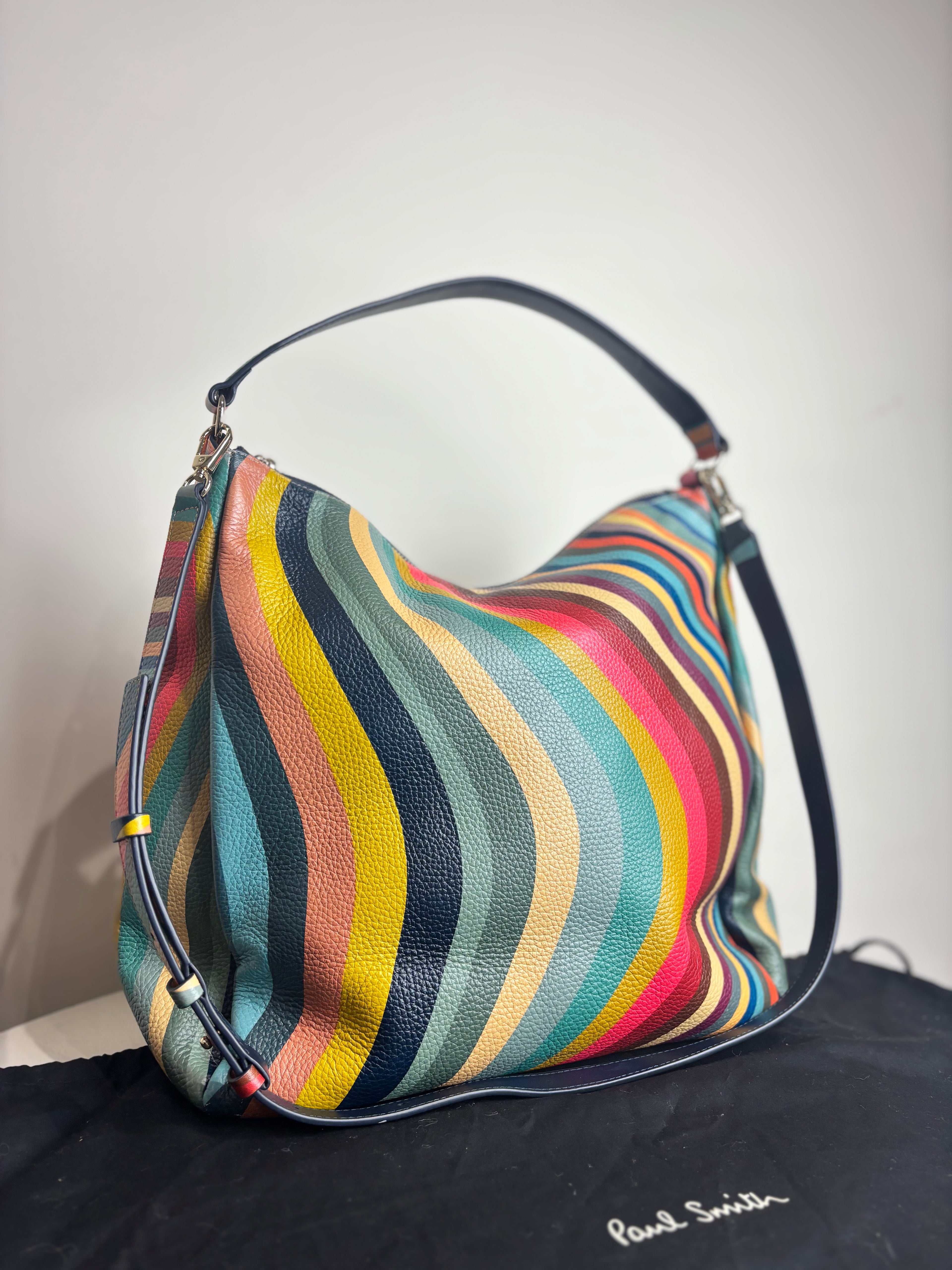 Paul Smith Swirl Print Leather Mini Hobo Bag