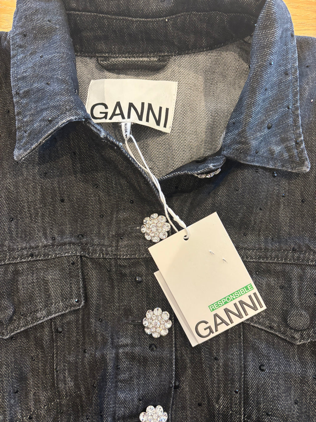 GANNI Black Denim Jacket