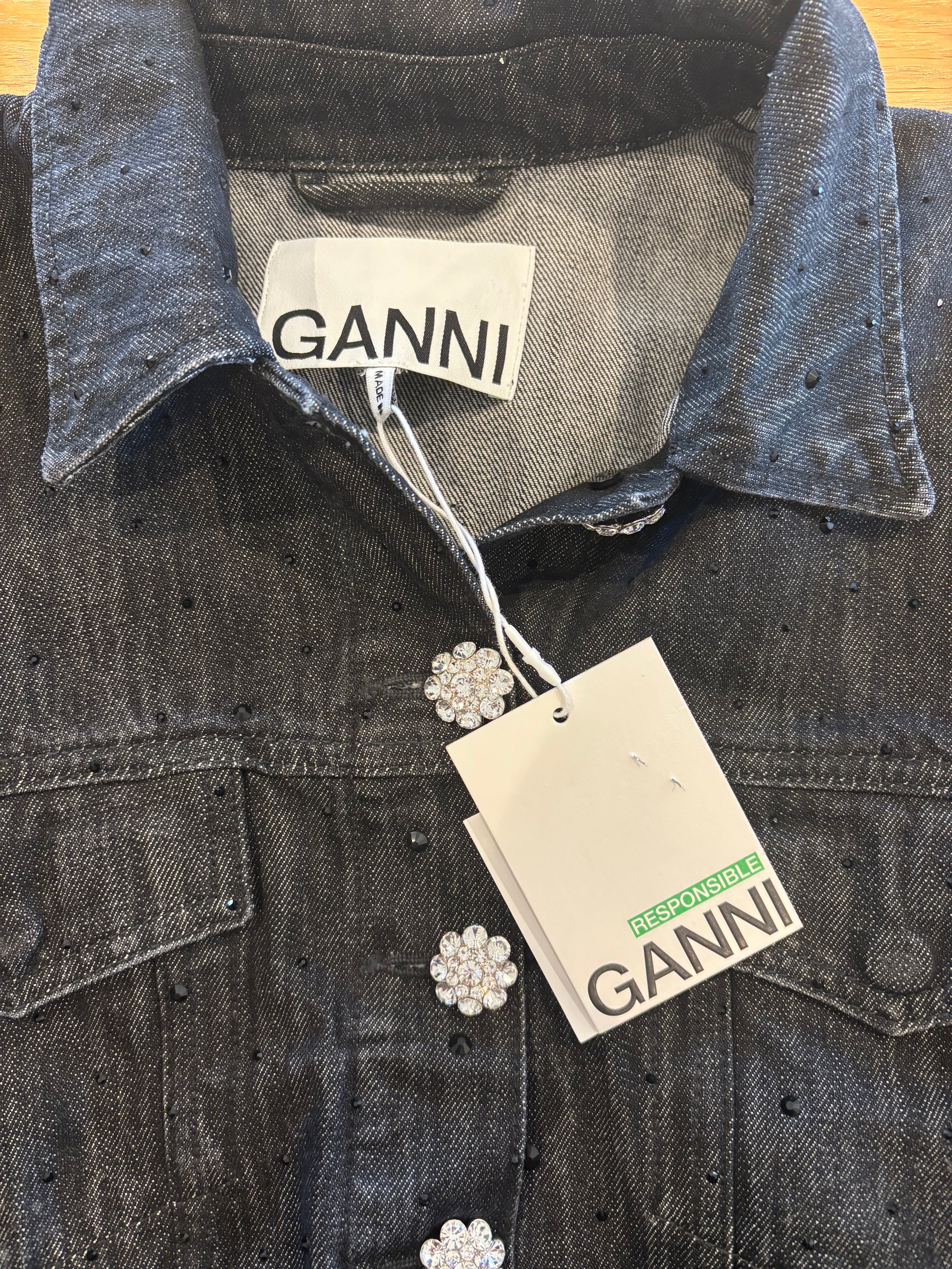 GANNI Black Denim Jacket