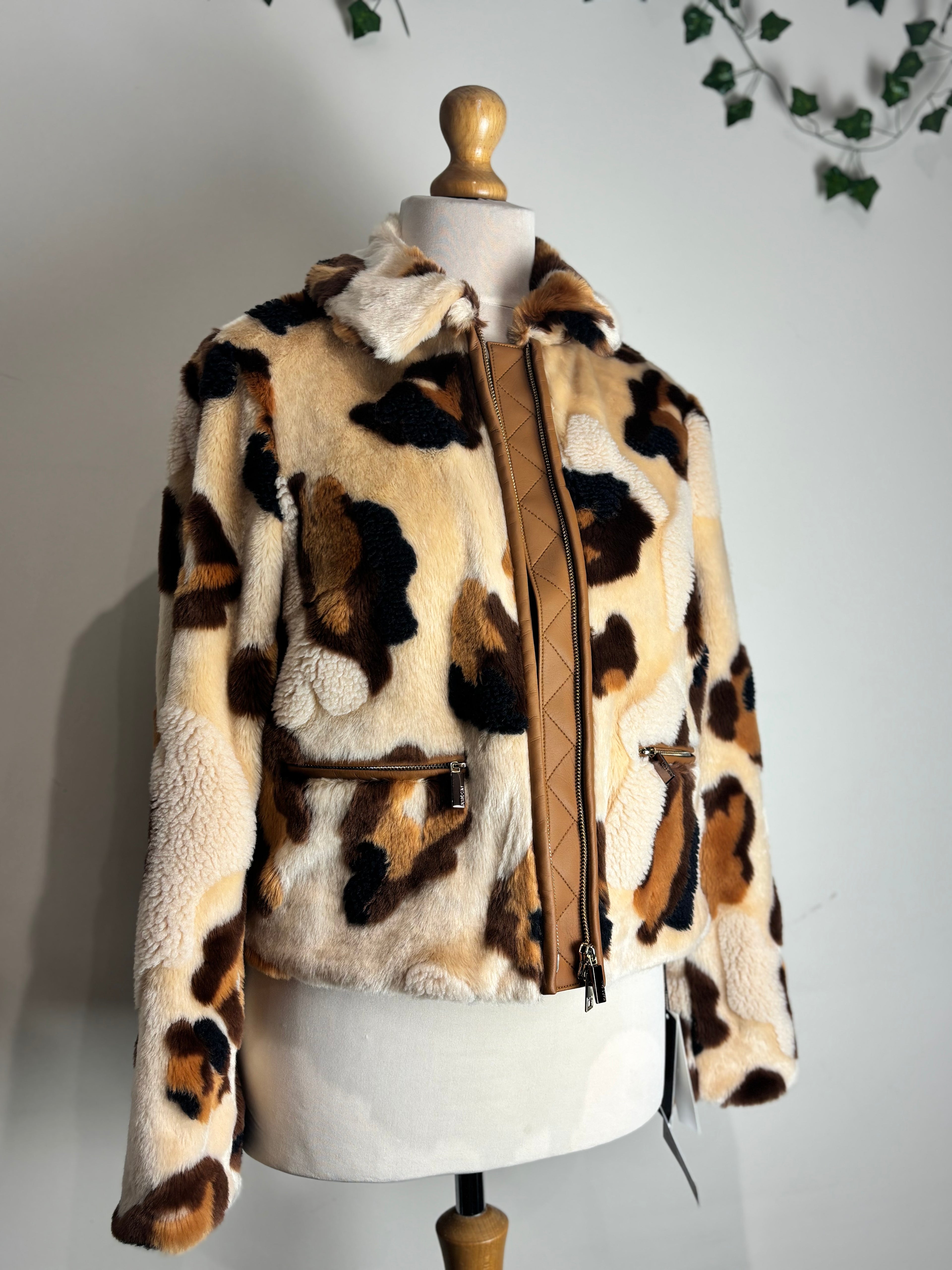 Marc Cain Animal Print Teddy Coat