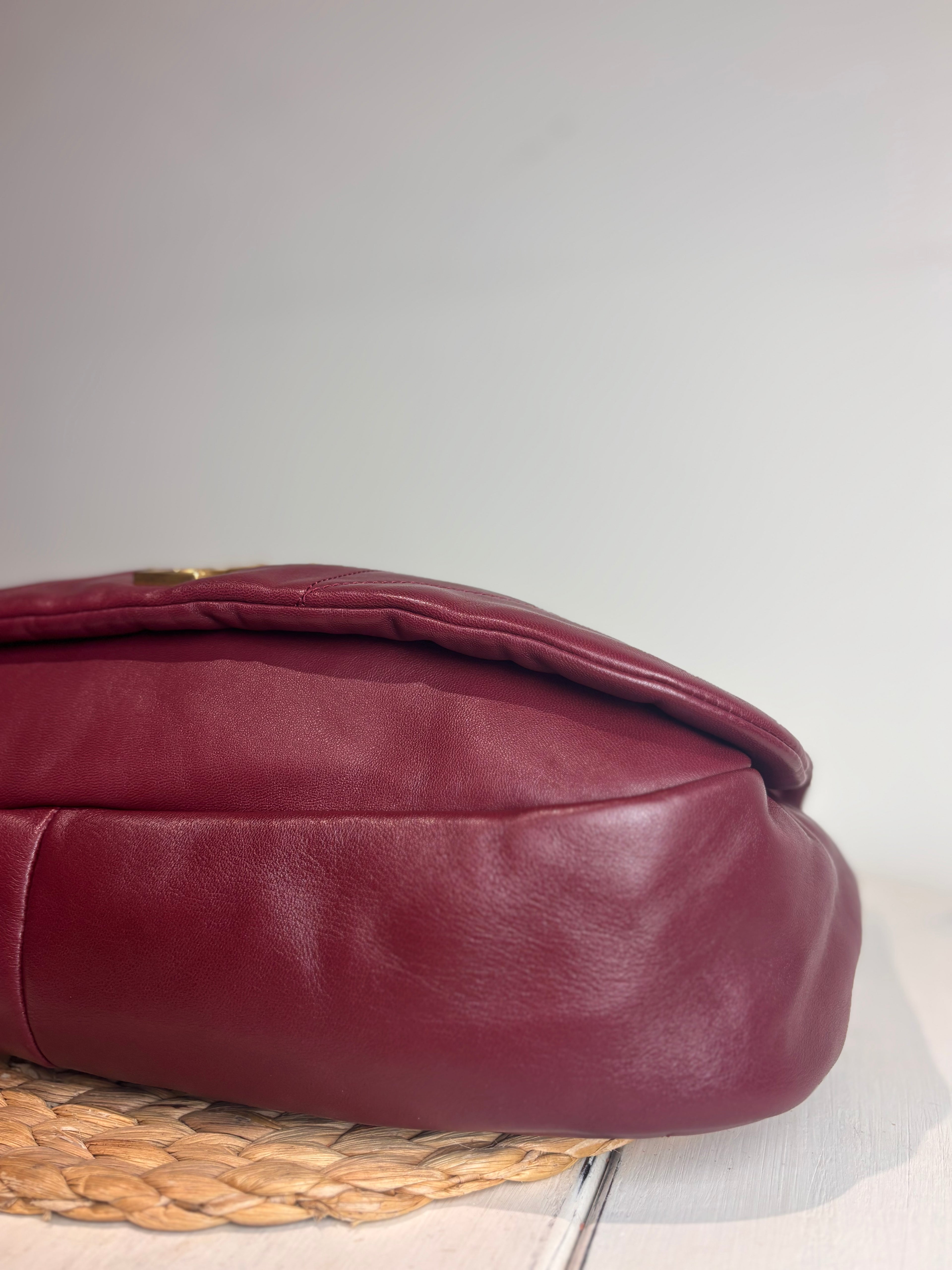 YSL Jamie 4.3 Bordeaux Red Nappa Leather Shoulder Bag (Large)