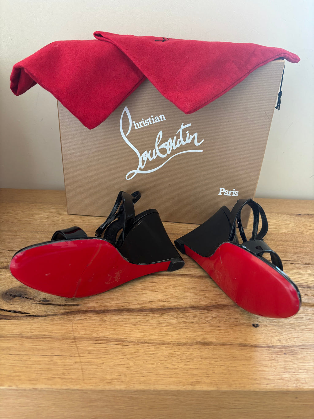 Christian Louboutin Black Wedges