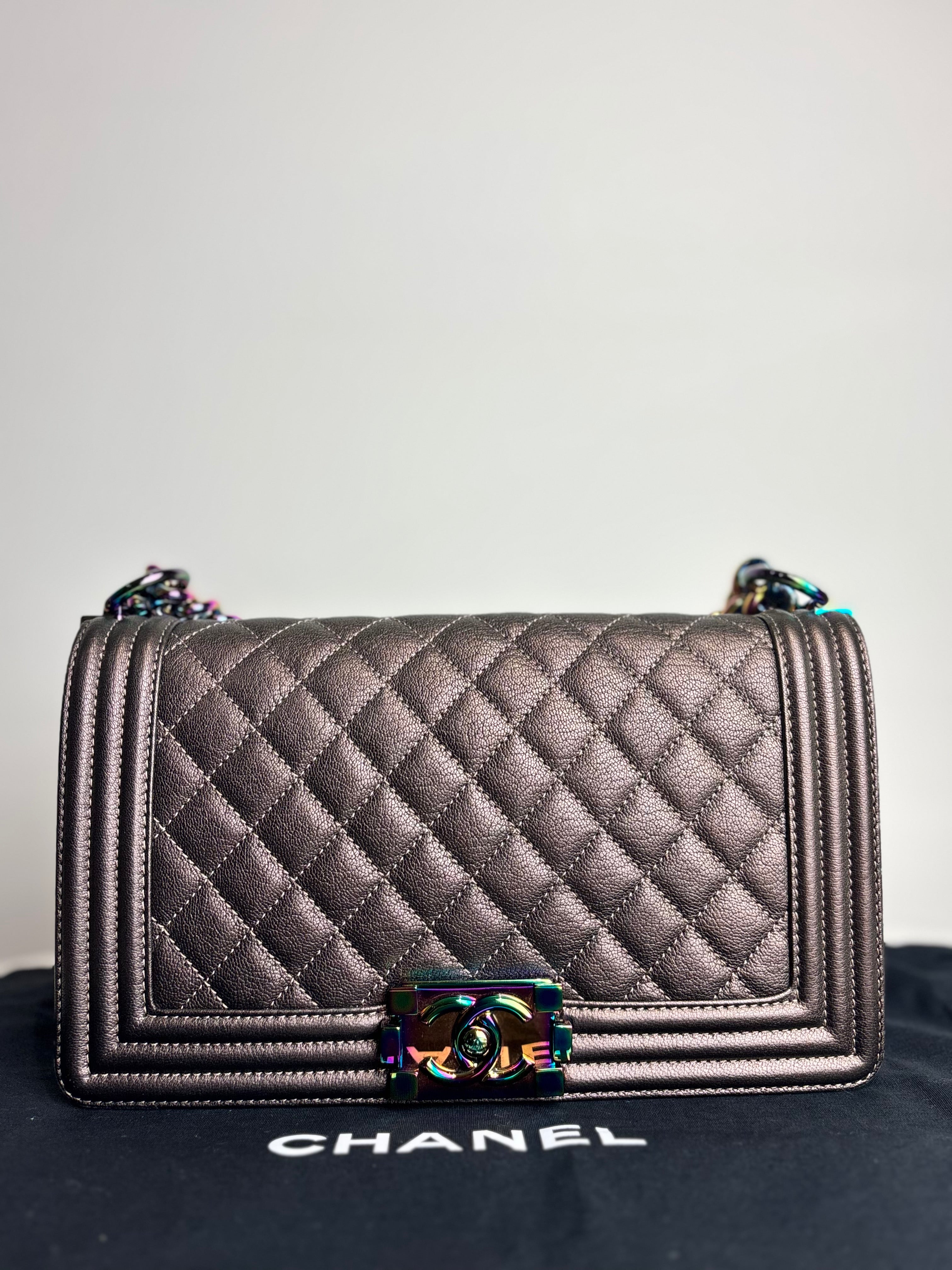 Chanel Iridescent Mermaid Quilted Goatskin Medium Boy Bag (Rare, Limited Edition)