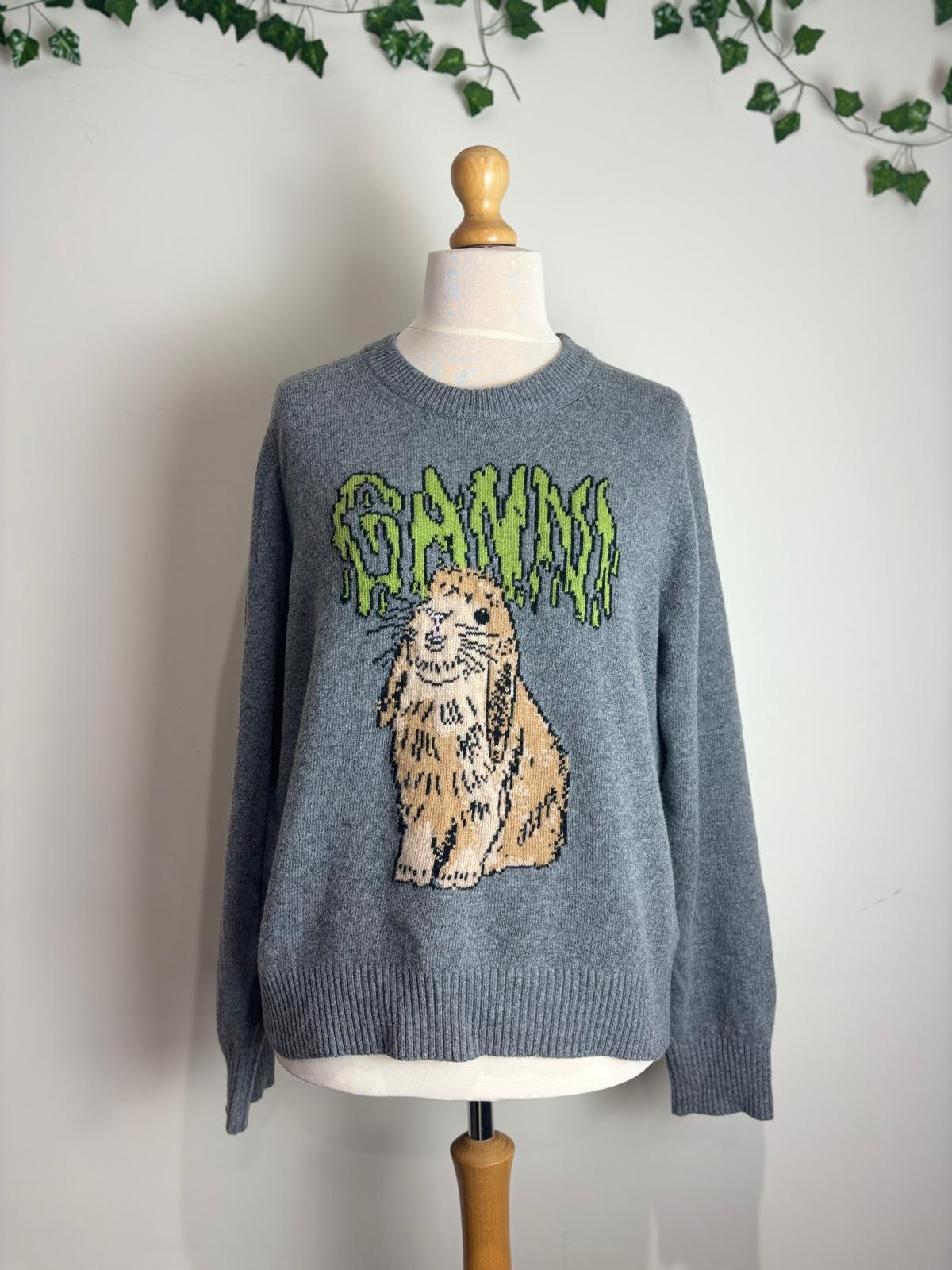 GANNI Frost Grey Bunny Jumper