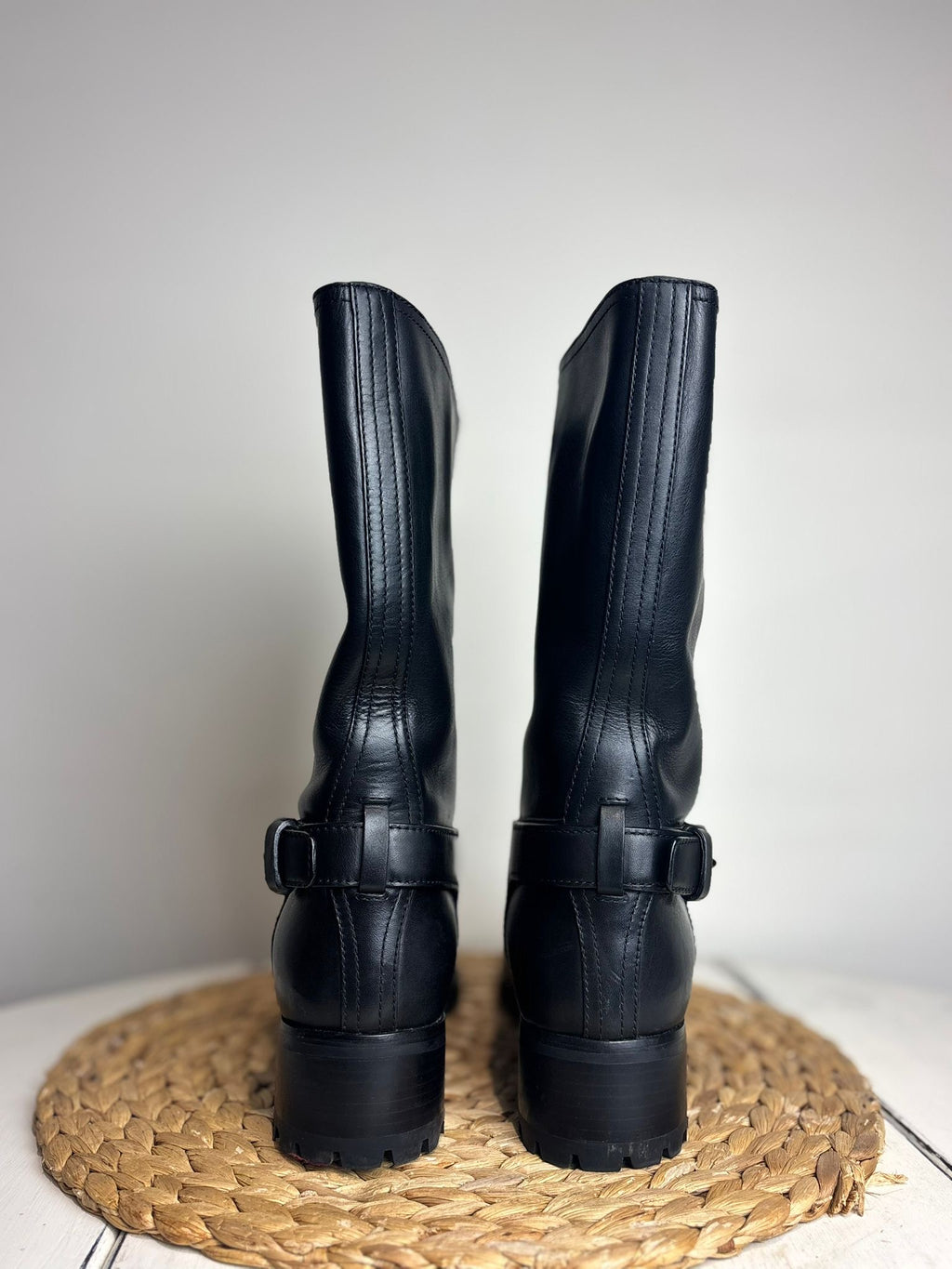 Prada Leather Moto Boots