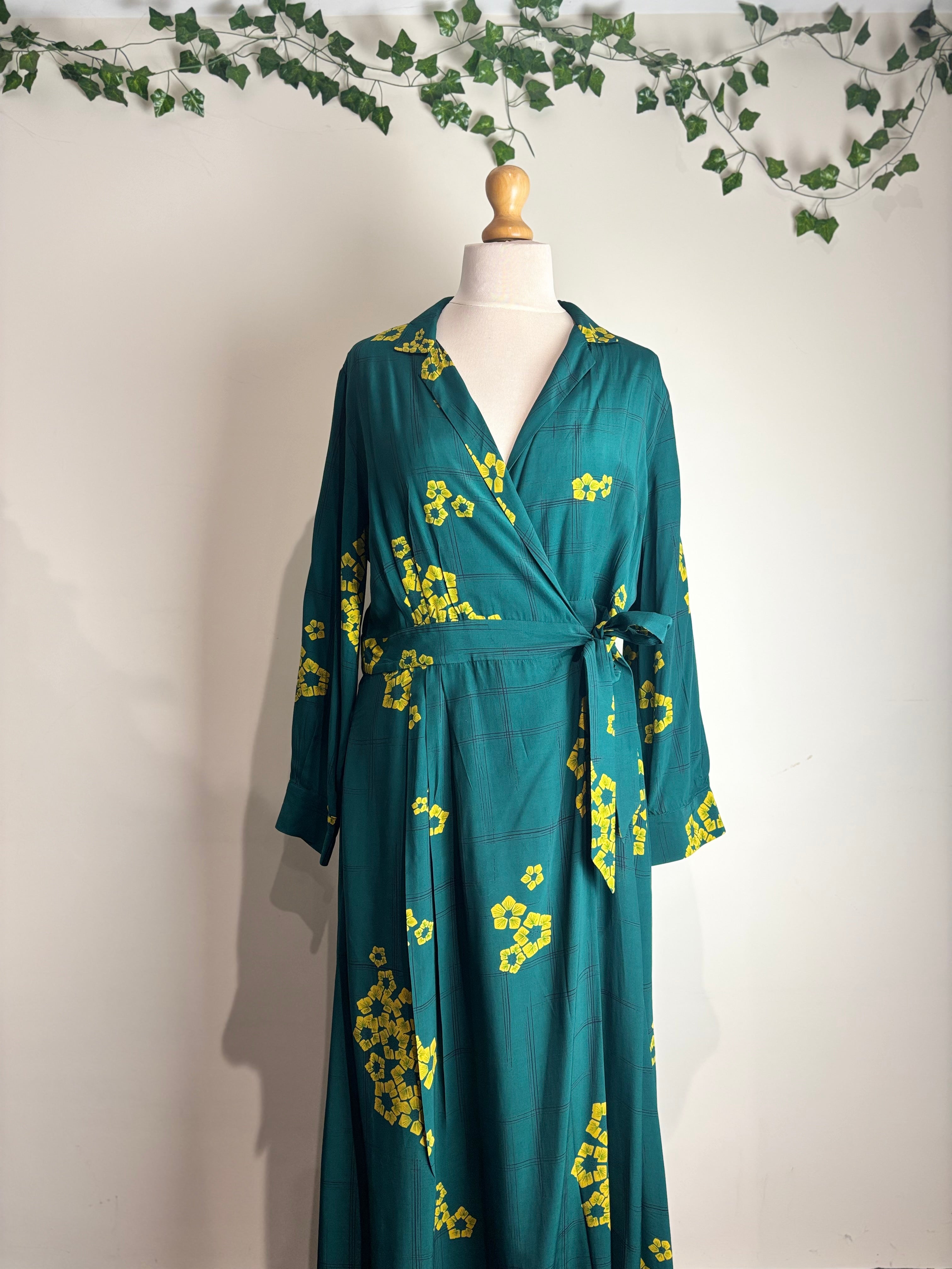 Toast Crosshatch Floral Print Wrap Dress